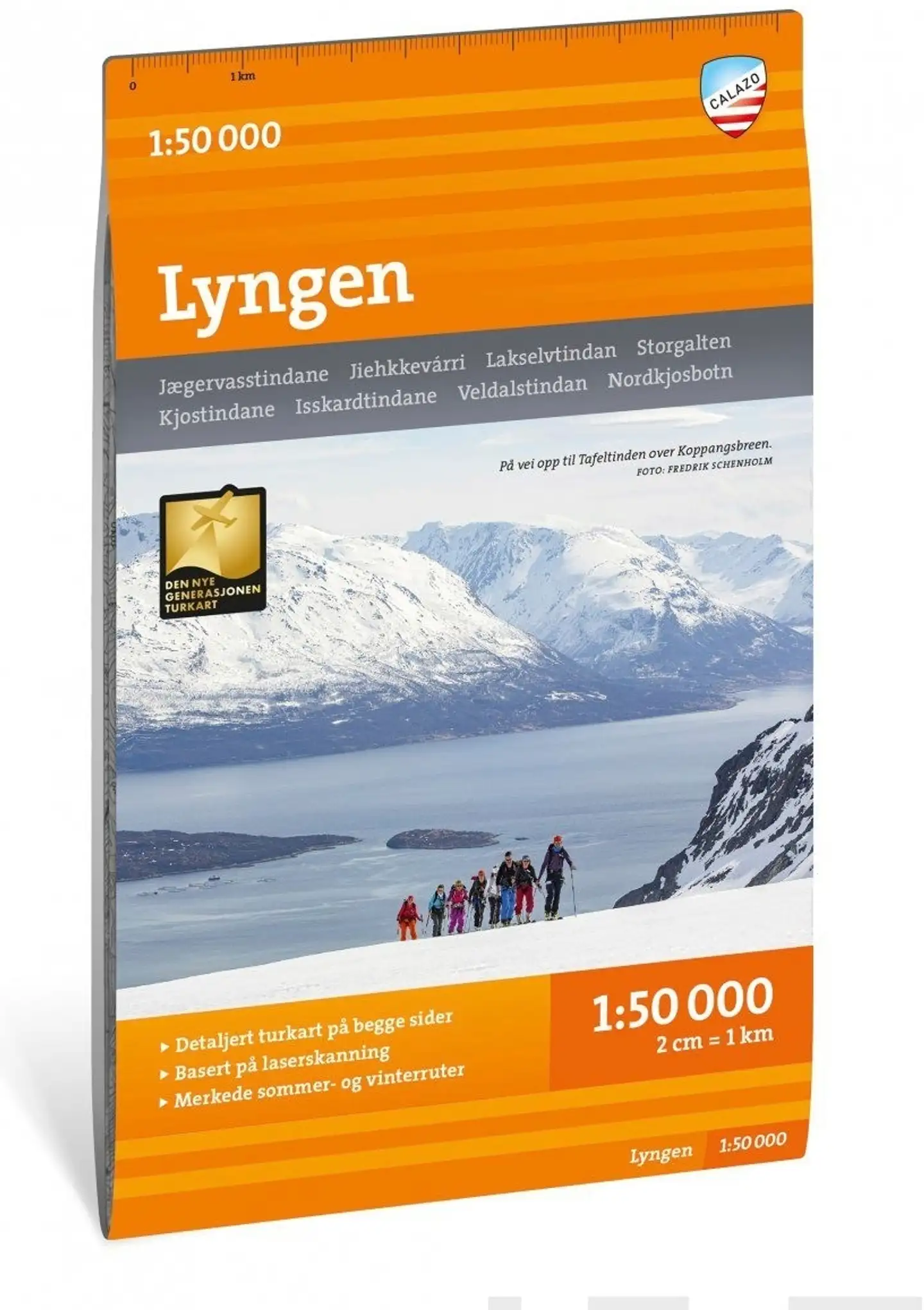 Lyngen Vedenkestävä retkeilykartta