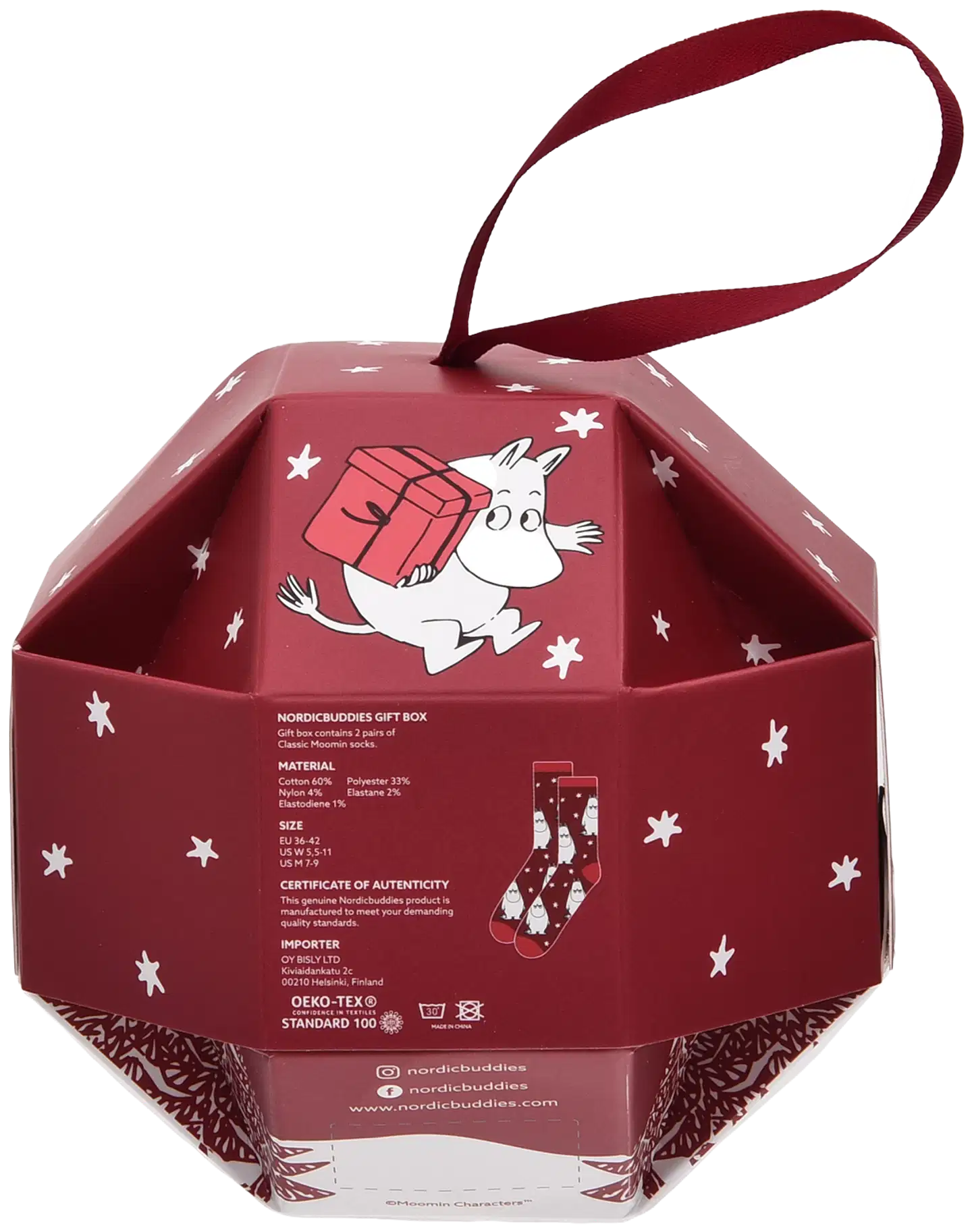 Moomin By Nordicbuddies naisten sukat lahjapakkaus Muumipeikko - 4