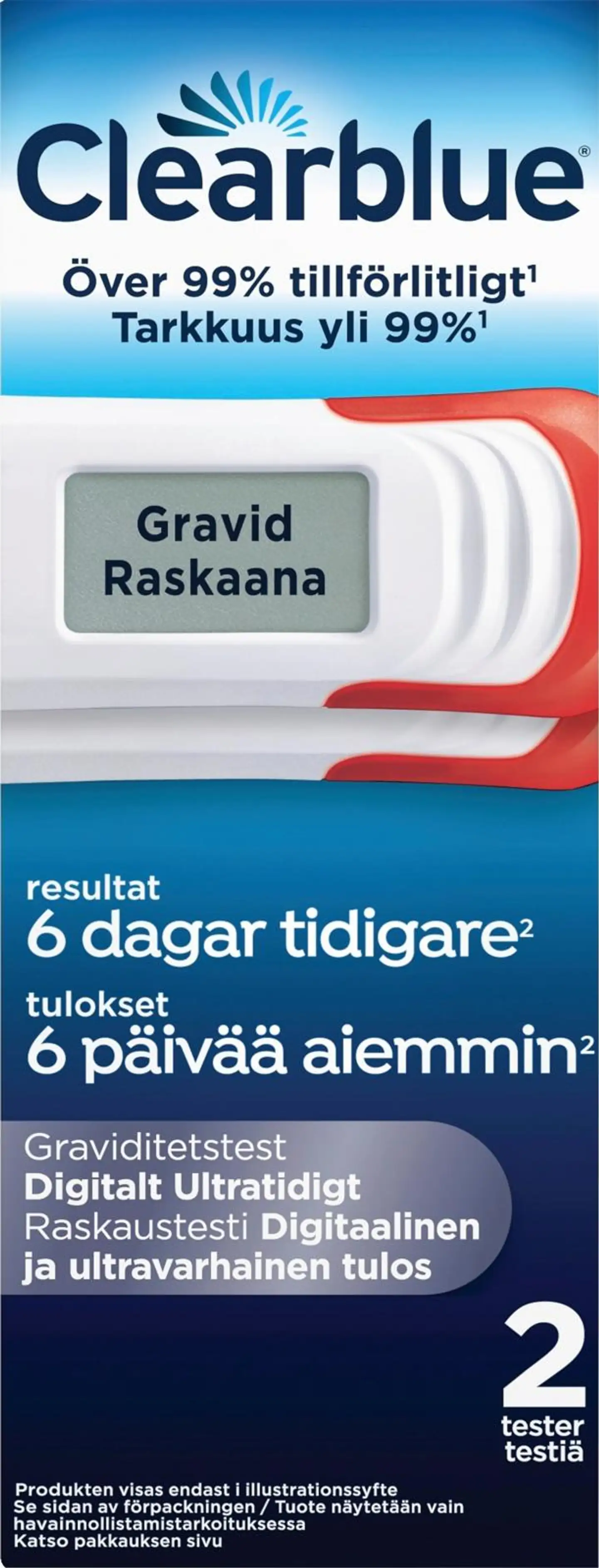 Clearblue Digitaalinen Ultravarhainen 2kpl raskaustesti - 1