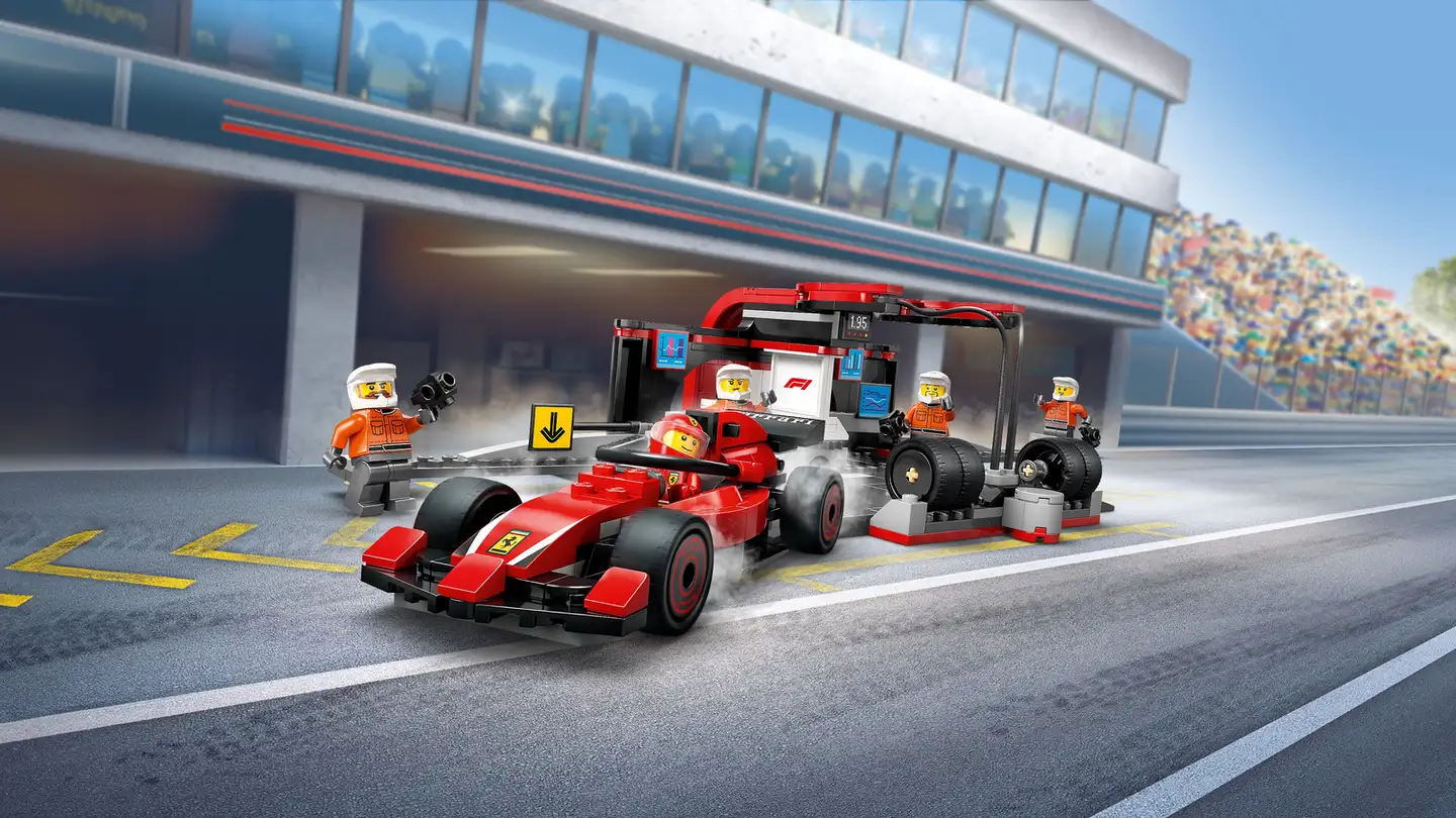 LEGO® City F1®-varikkopysähdys ja varikkomiehistö sekä Ferrari-auto 60443 - 6