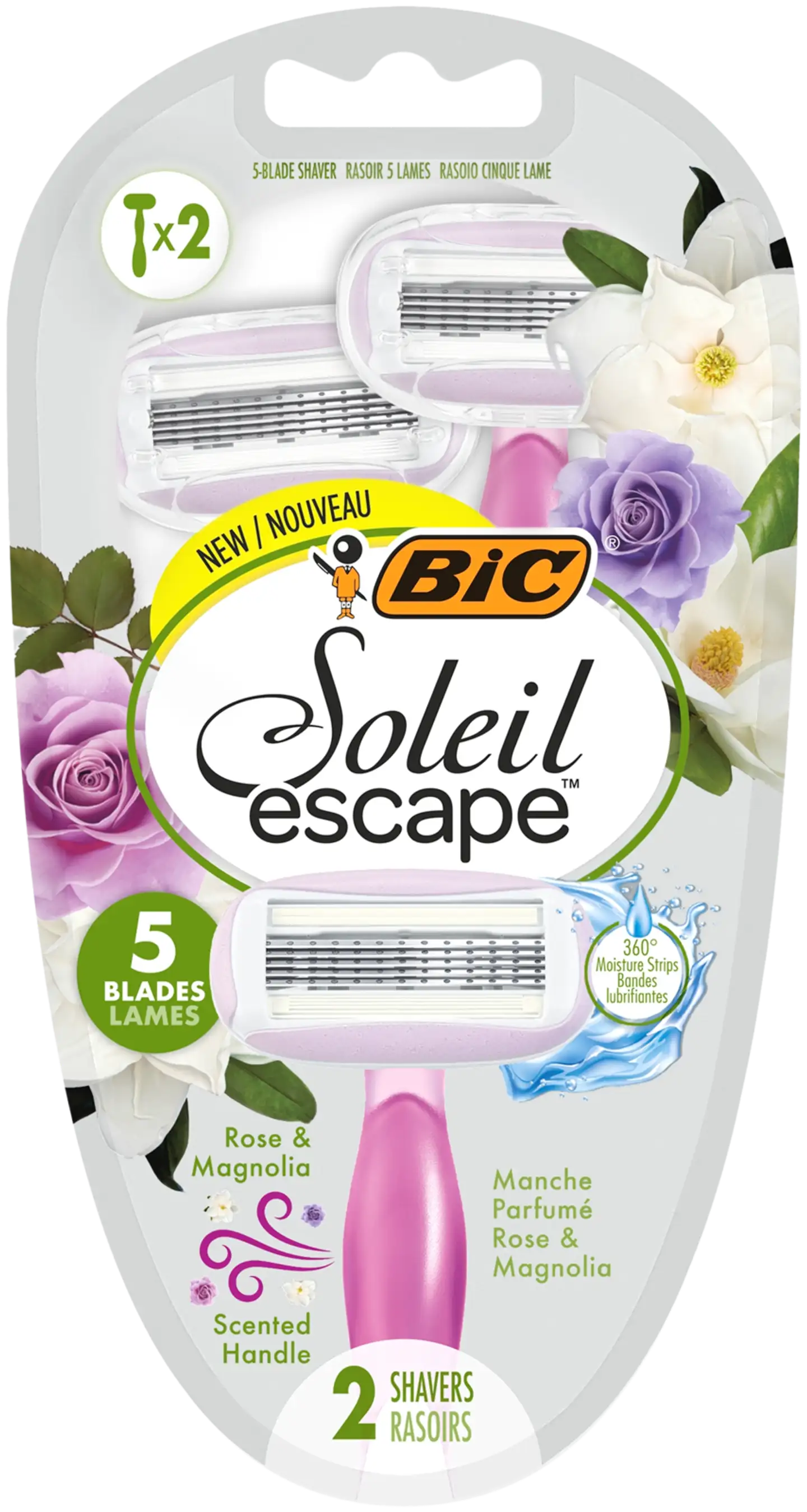 BIC varsiterä Soleil Escape 5 Rose & Magnolia 2-pack