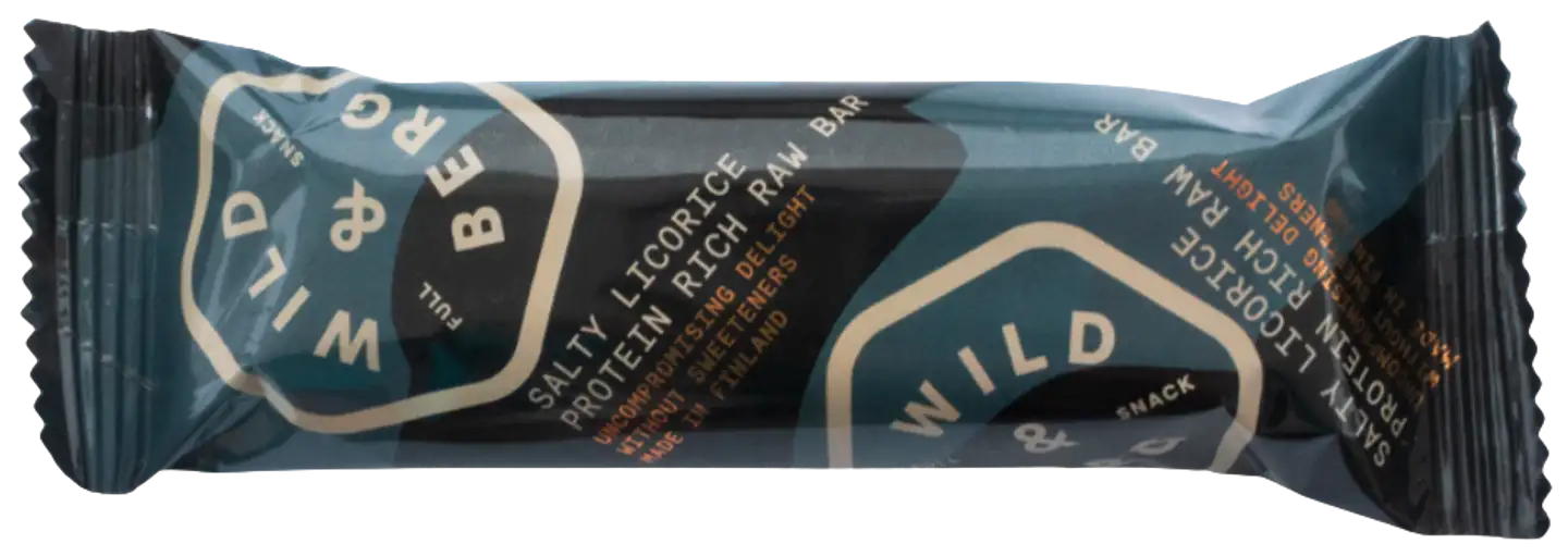 Wild&Berg proteiinirikas täysvälipala lakritsi-salmiakki 40 g