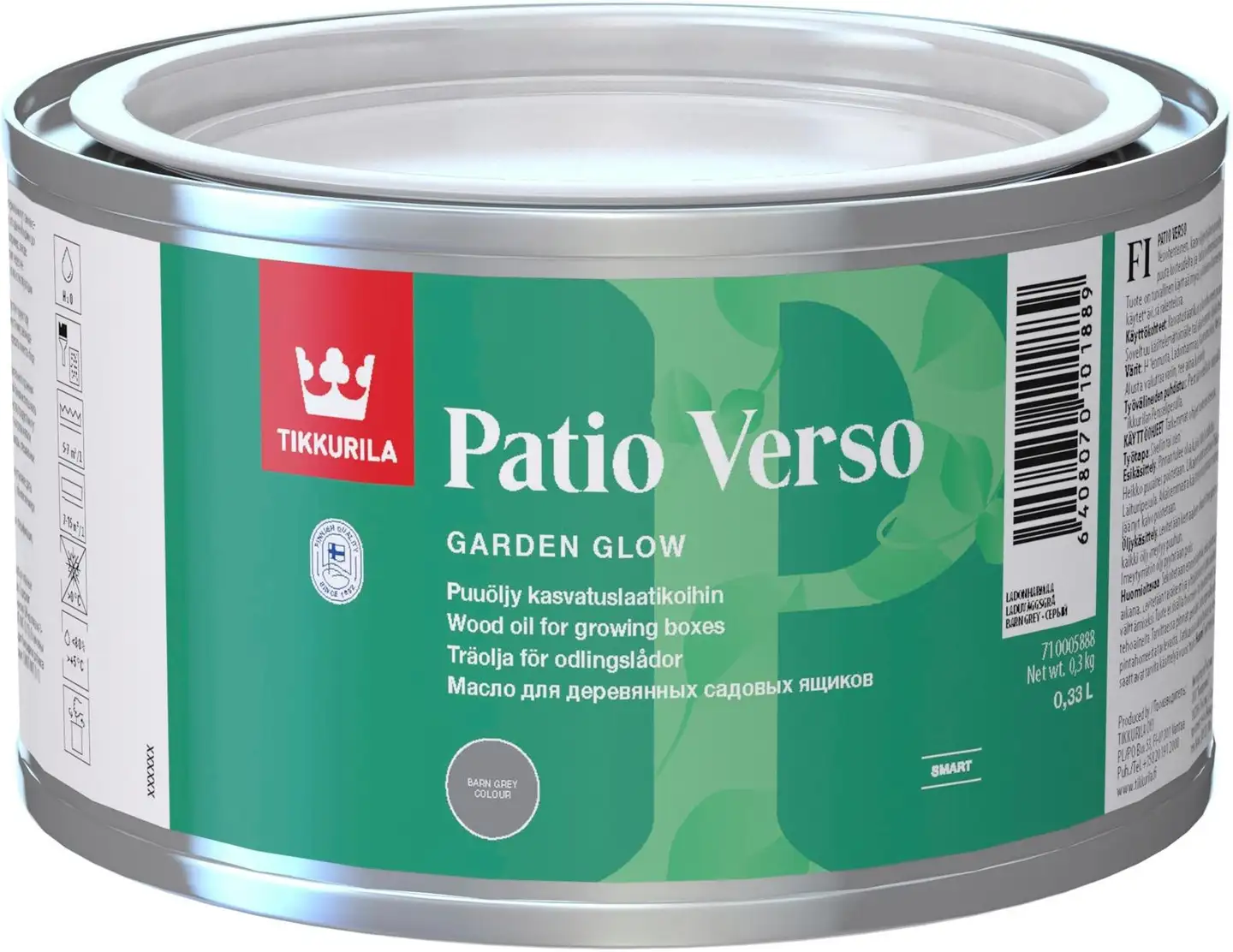 Tikkurila puuöljy Patio Verso 0,33 l ladonharmaa