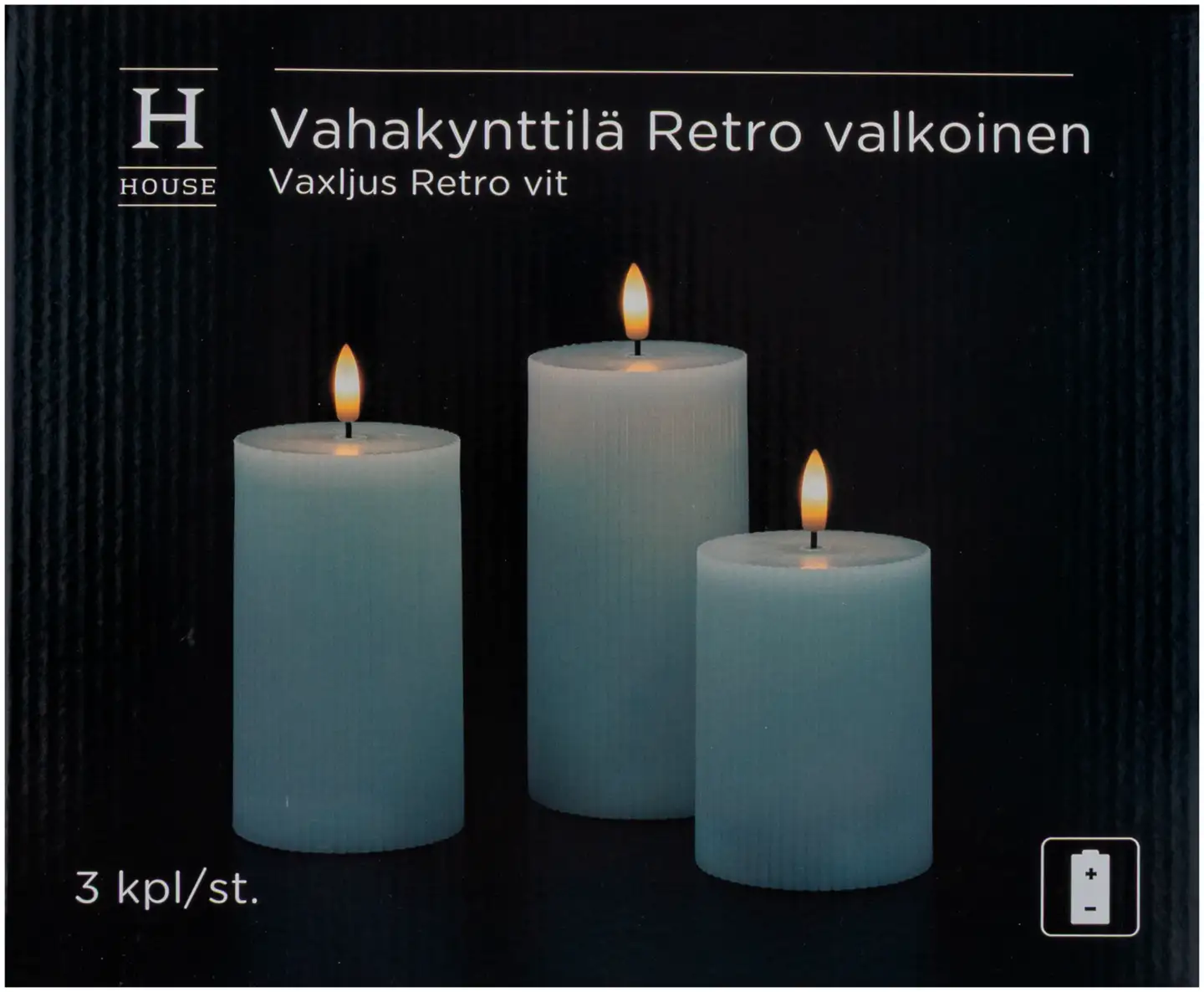 House led-vahakynttilä Retro 3 kpl valkoinen