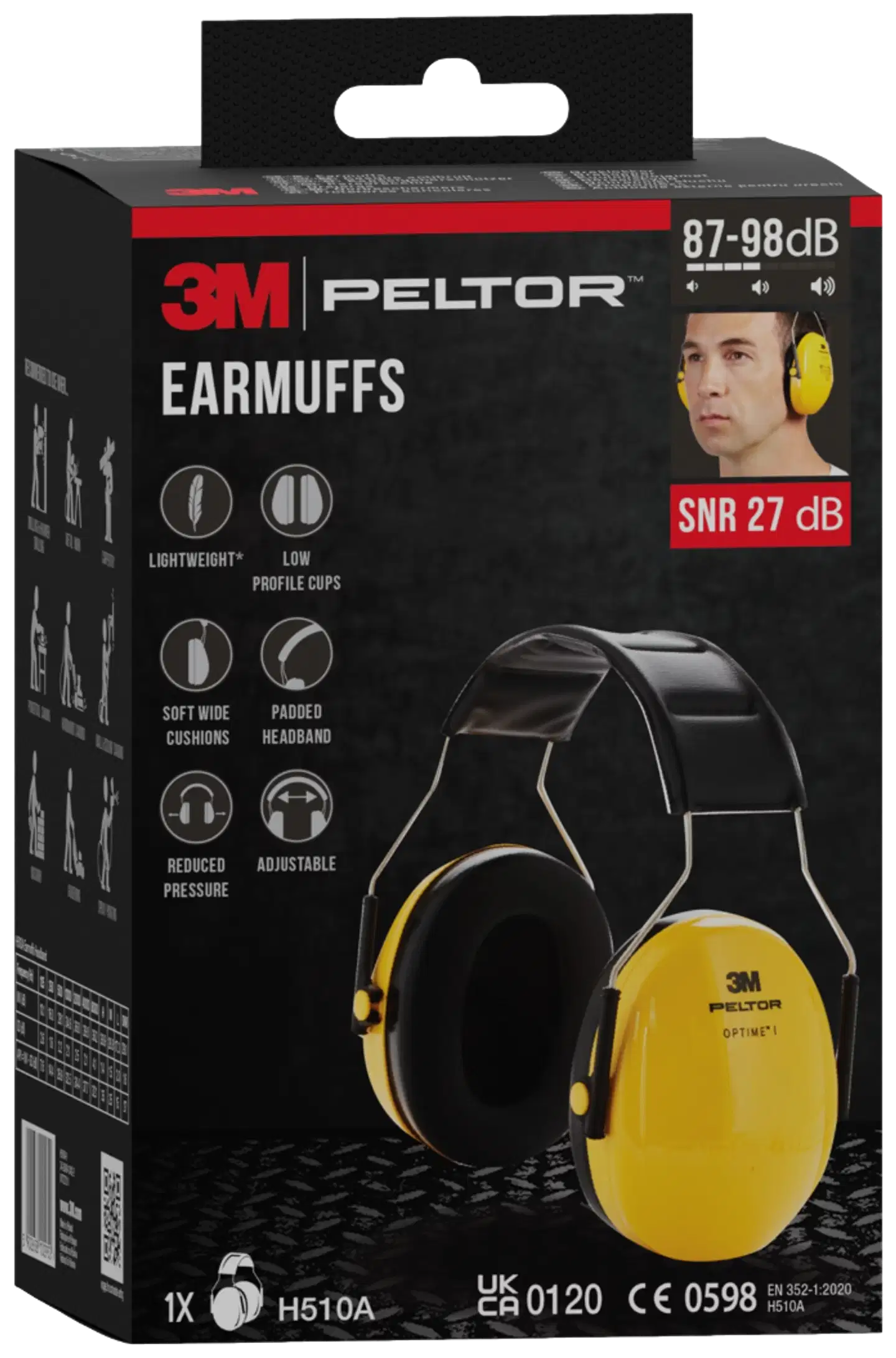 3M™ PELTOR™ Optime™ I Kuulonsuojain H510A, SNR-arvo 27 dB, keltainen - 5