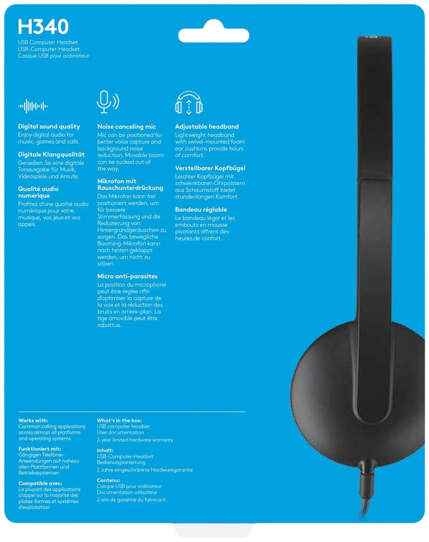 Logitech USB-kuulokemikrofoni H340 - 6