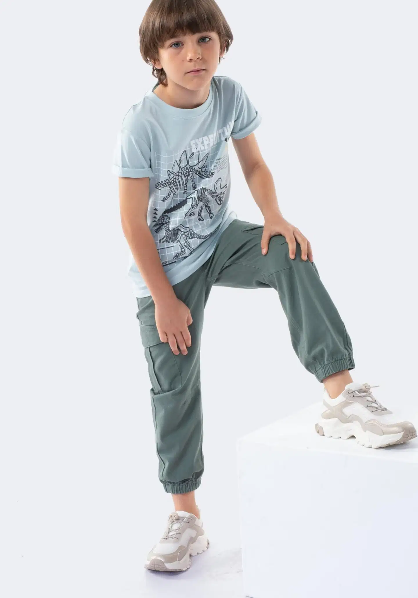 TEX BASIC lasten t-paita dino I276704 - TURQUOISE LIGHT - 4