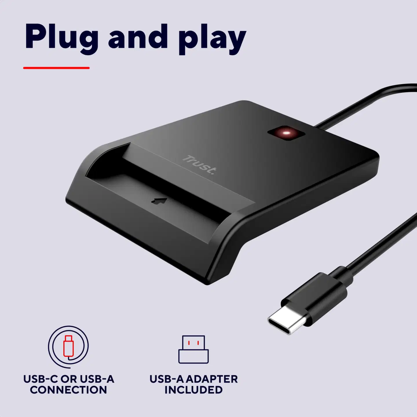 Trust Primo DNI älykortinlukija USB-C/USB-A - 8