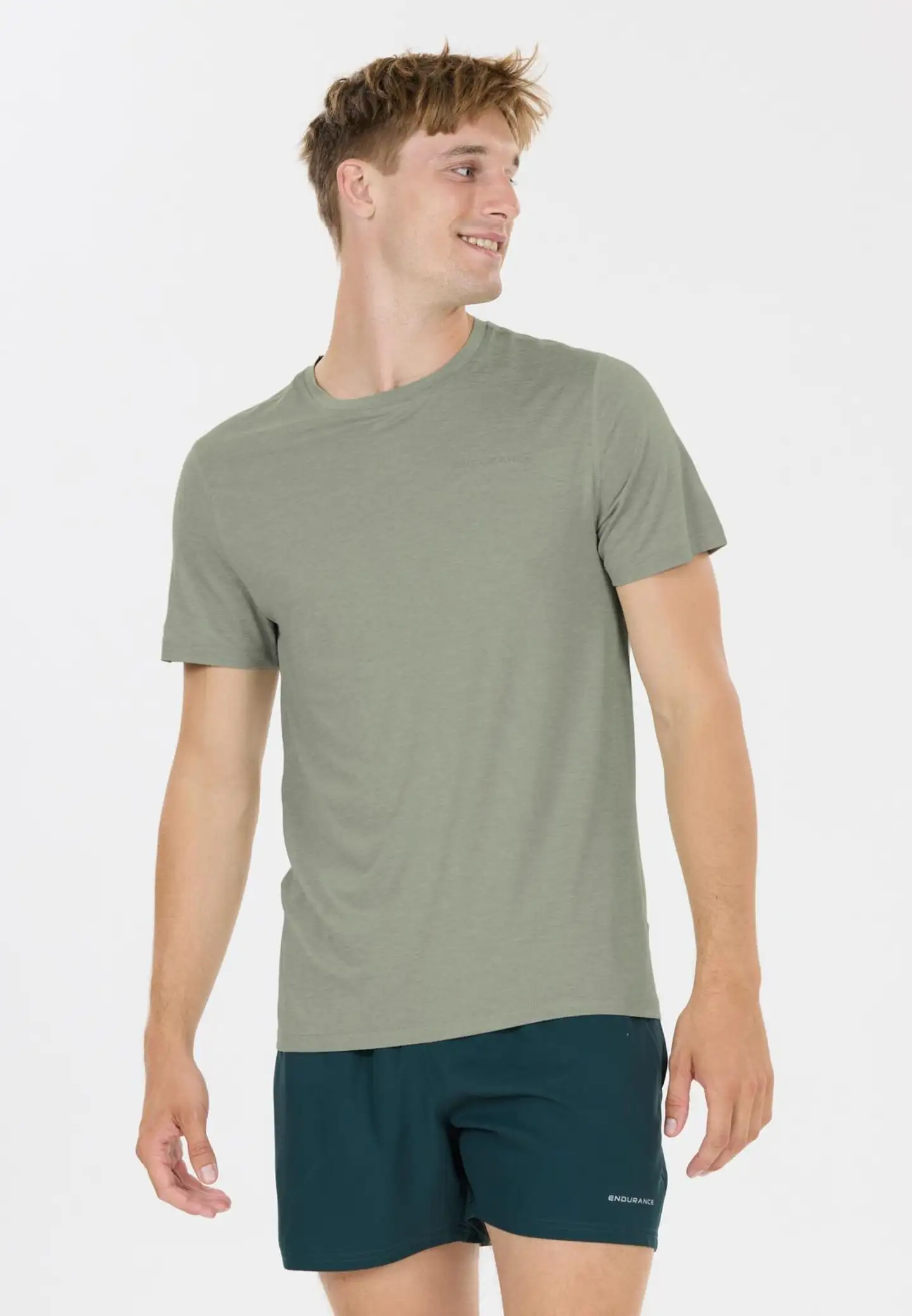 Endurance miesten lyhythihainen Abdon treenipaita - 3267 Green Milieu - 5