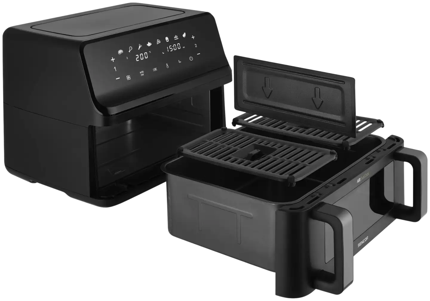 Sencor dual air fryer kiertoilmakypsennin SFR 9650BK musta - 5