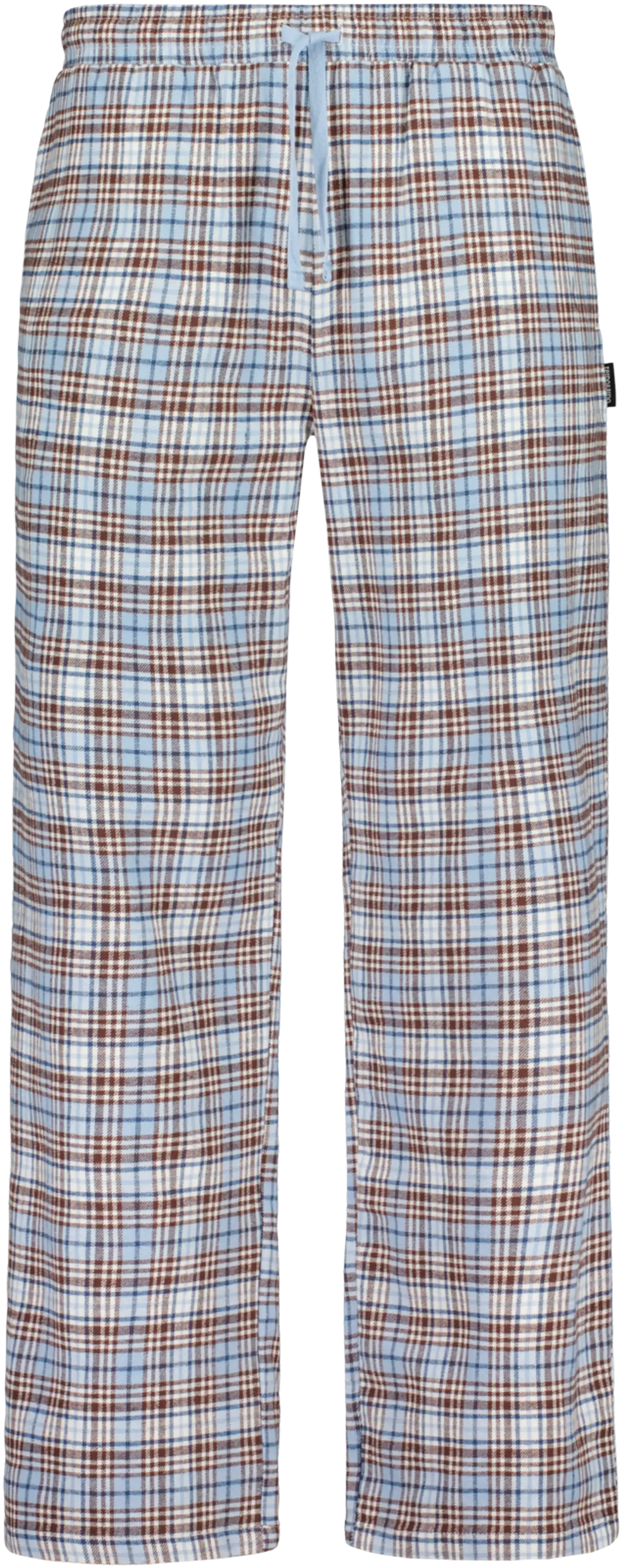 Reino&Aino miesten flanellipyjamahousut Reino - White/blue - 1