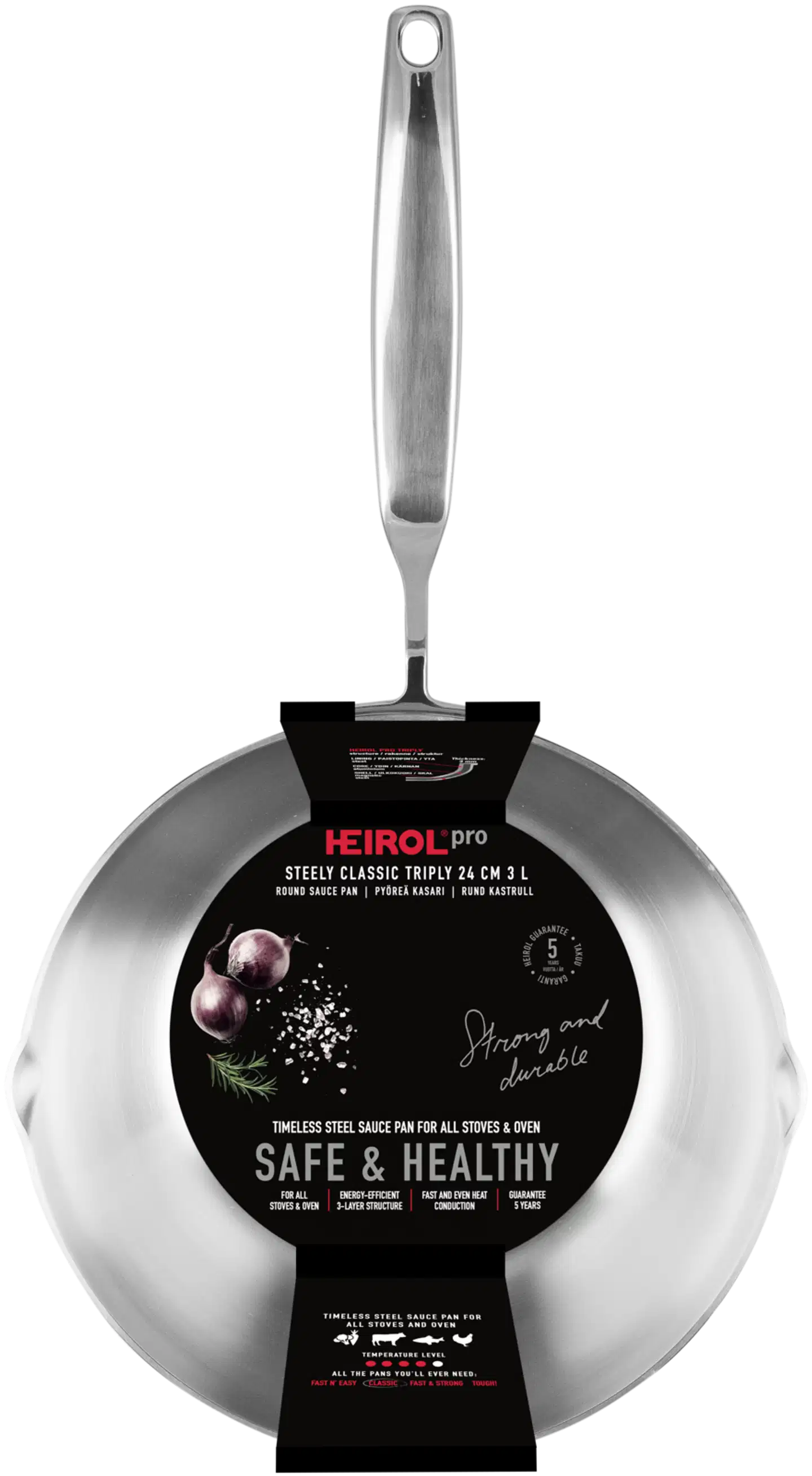 Heirol Kasari 24 cm 3 L Steely Classic Triply - 3