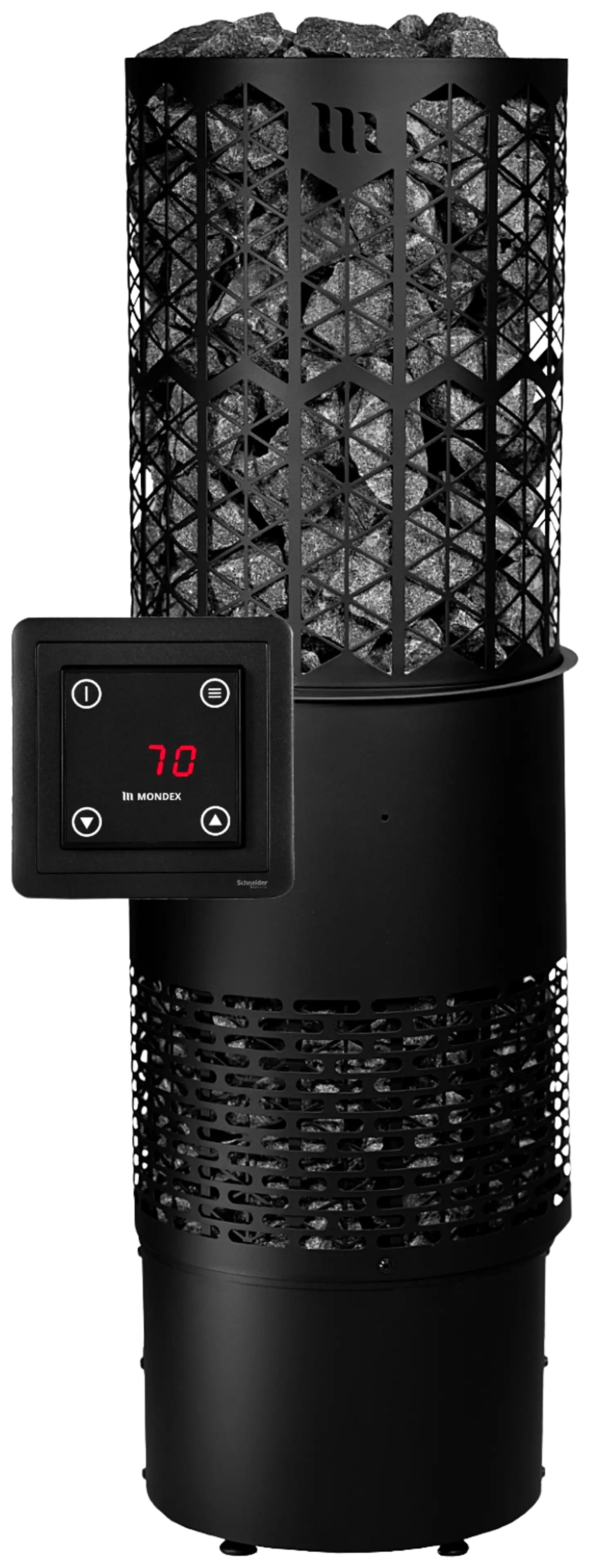 Mondex sähkökiuas Kaira E2W 6,6 kW musta, sisältää WiFi - 1