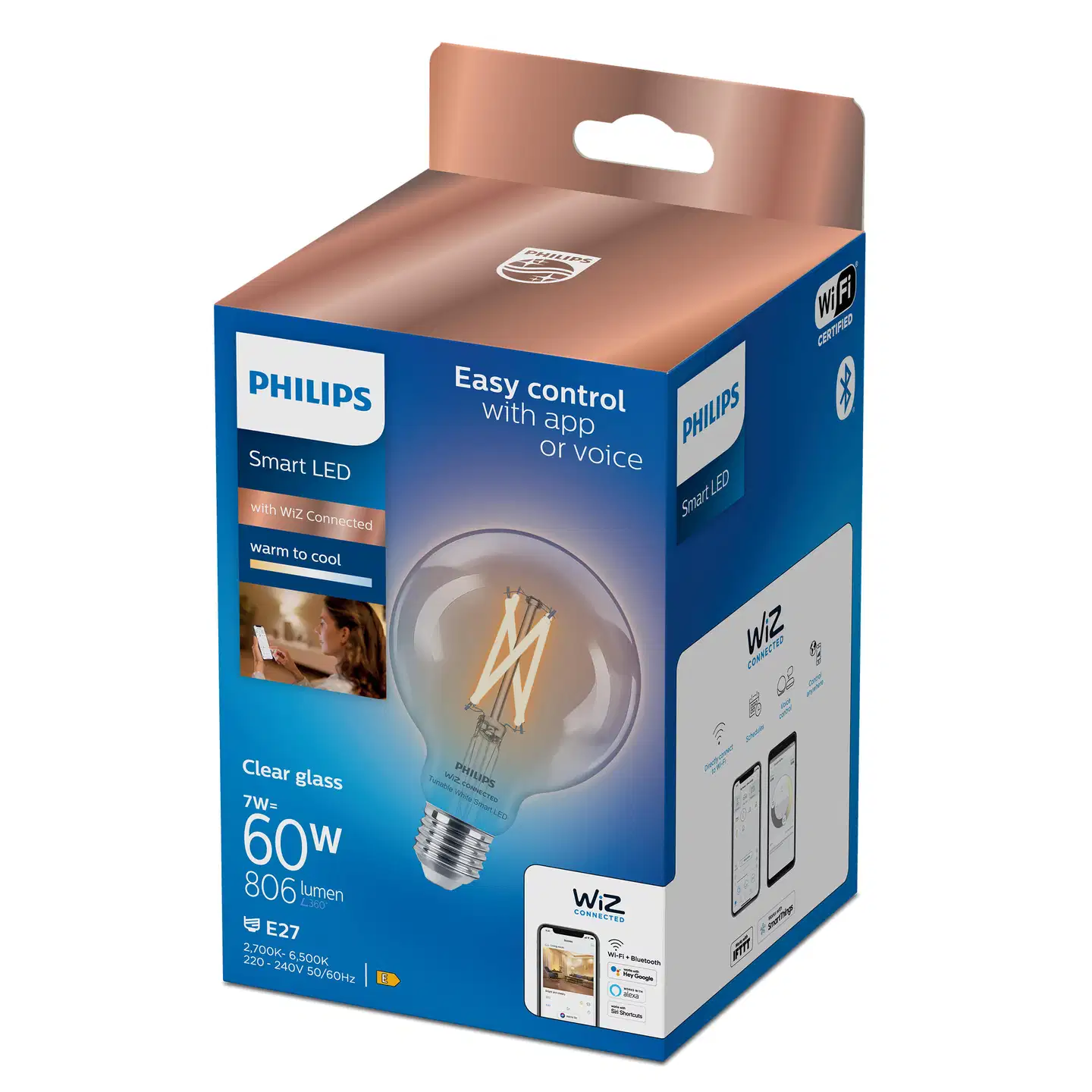 Philips Smart Lighting LED-filamenttilamppu 7W G95 E27 2700-6500K 806lm kirkas - 2