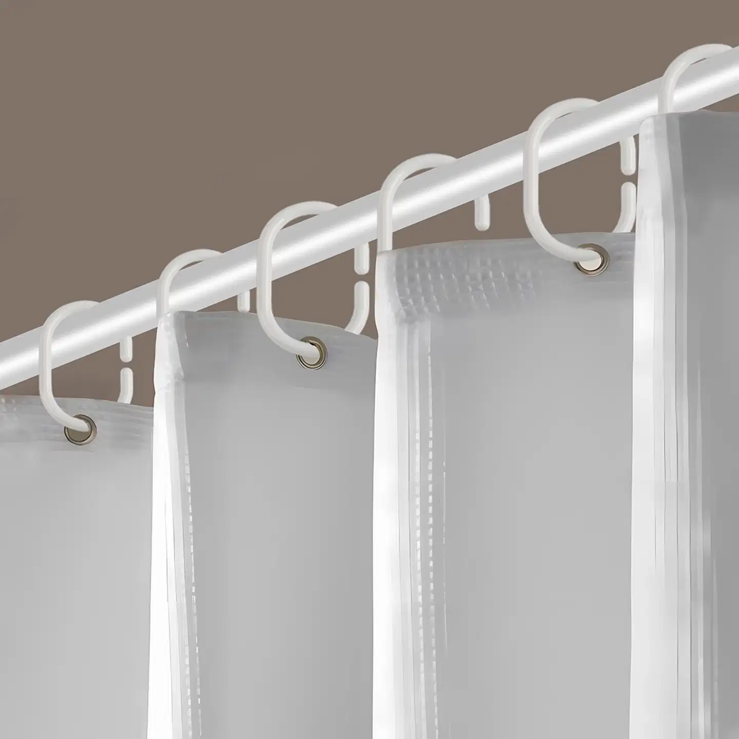 Ihanin suihkuverhorenkaat valkoinen 10 kpl - 2