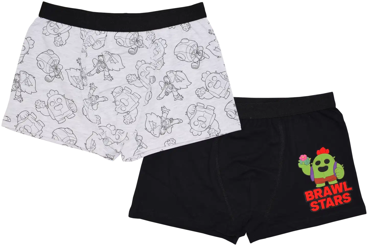 Brawl Stars lasten boxerit 2-pack BSTA-0069 - v.harmaa/musta