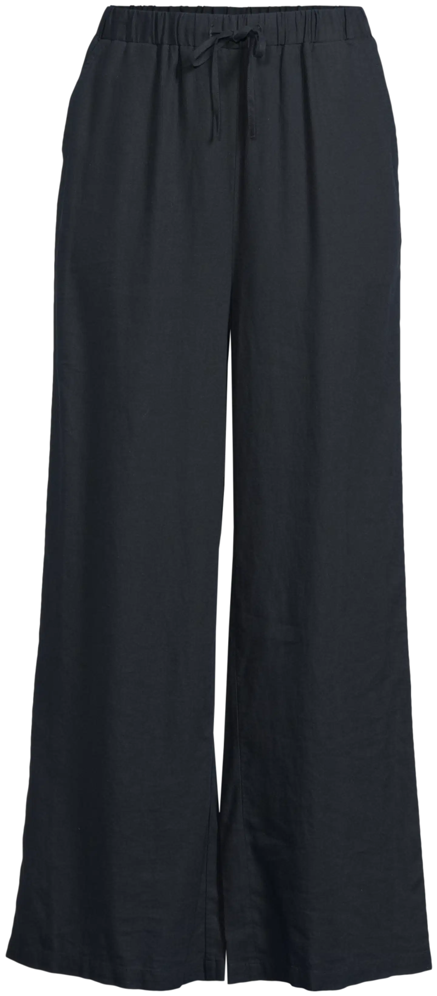 TEX naisten pellavasekoitehousut I282991 - BLACK 1 - 2