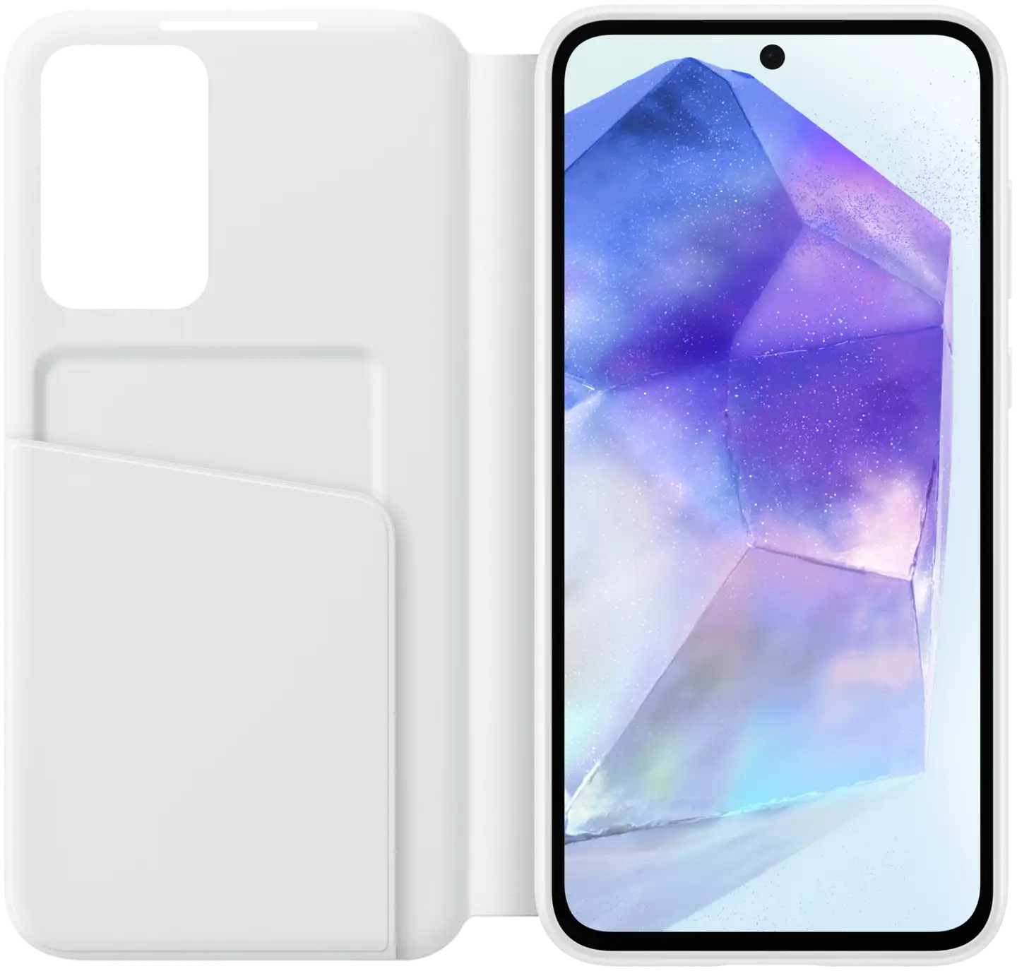 Samsung Galaxy A55 smart view wallet valkoinen suojakotelo - 1