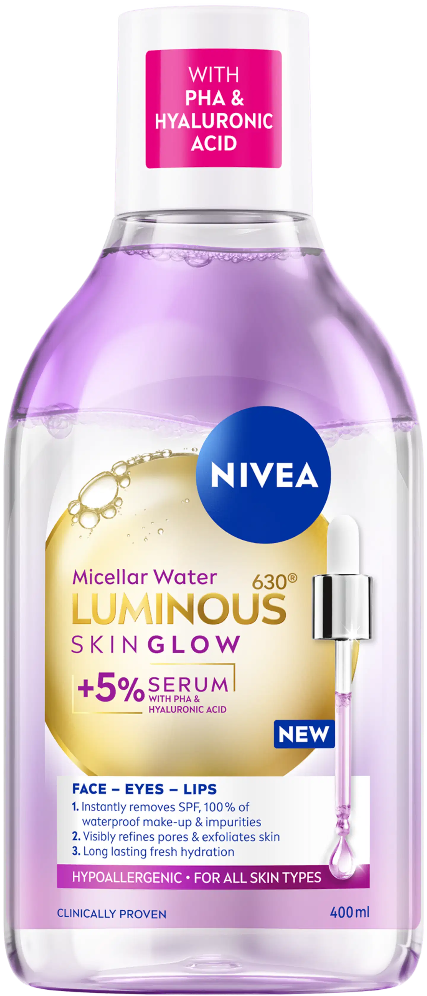 NIVEA 400ml Luminous630 Skin Glow Micellar Water -misellivesi