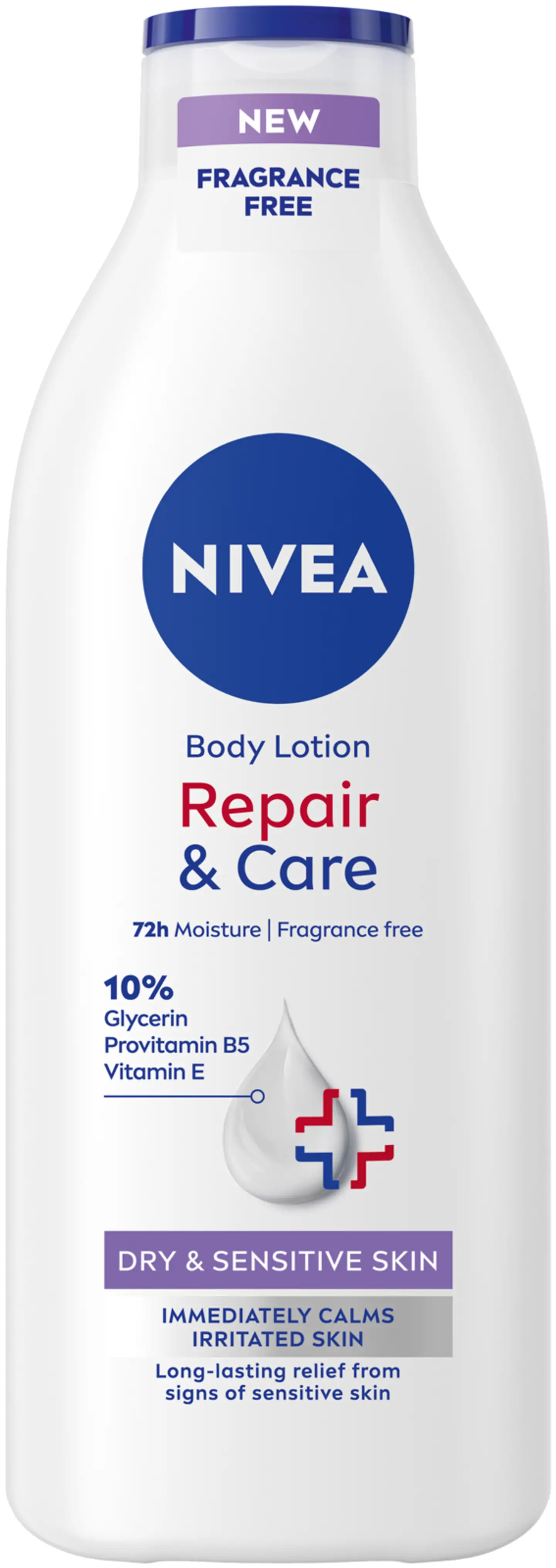 NIVEA 400ml Repair & Care Fragrance Free Body Lotion -vartaloemulsio
