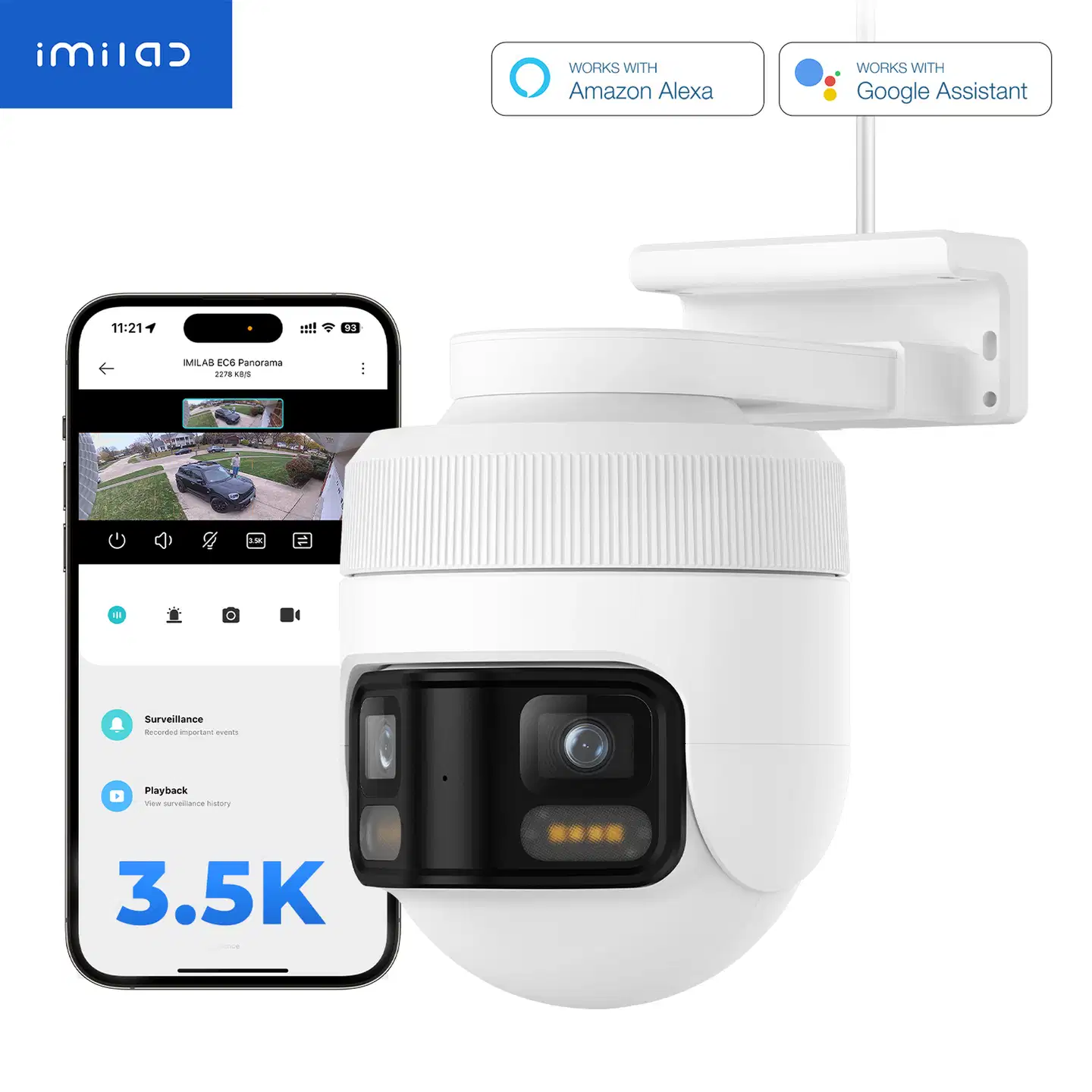Imilab EC6 Panorama 3.5K WiFi -valvontakamera ulkokäyttöön CMSXJ115A - 13