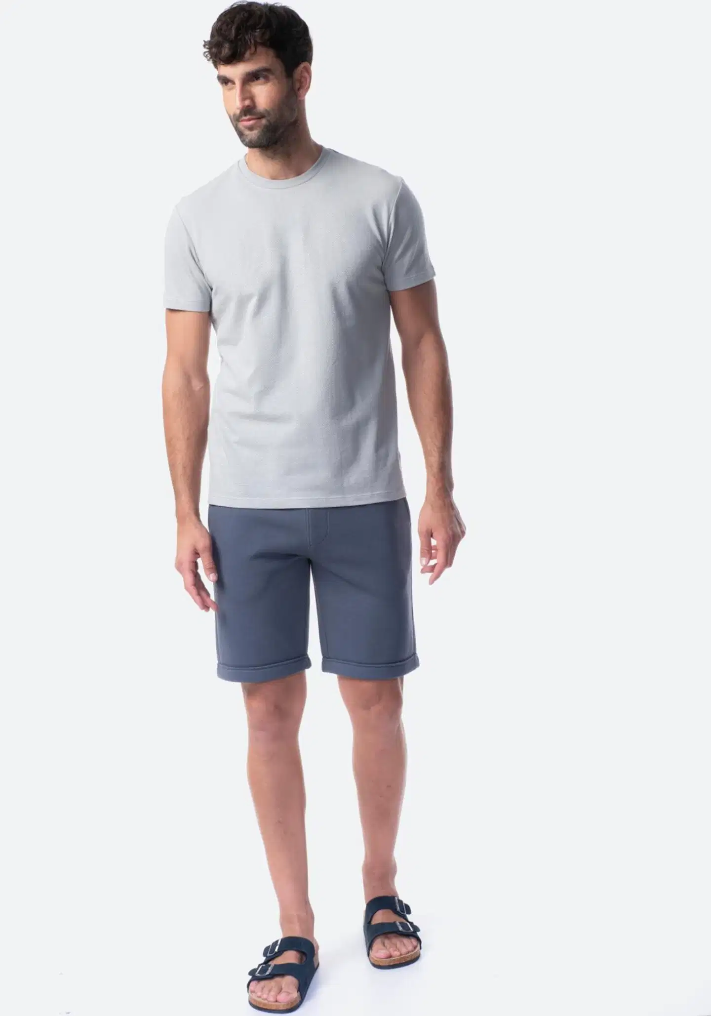 TEX miesten pikeekankaiset joggershortsit I275371 - Glacier - 1