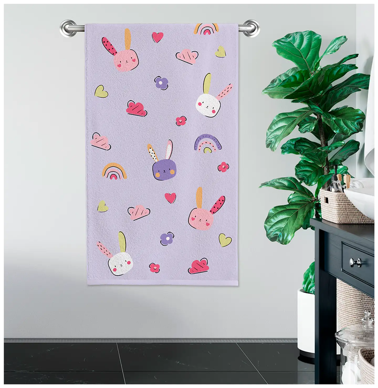 Ciraf lasten kylpypyyhe Bunny 70x140 cm liila - 2