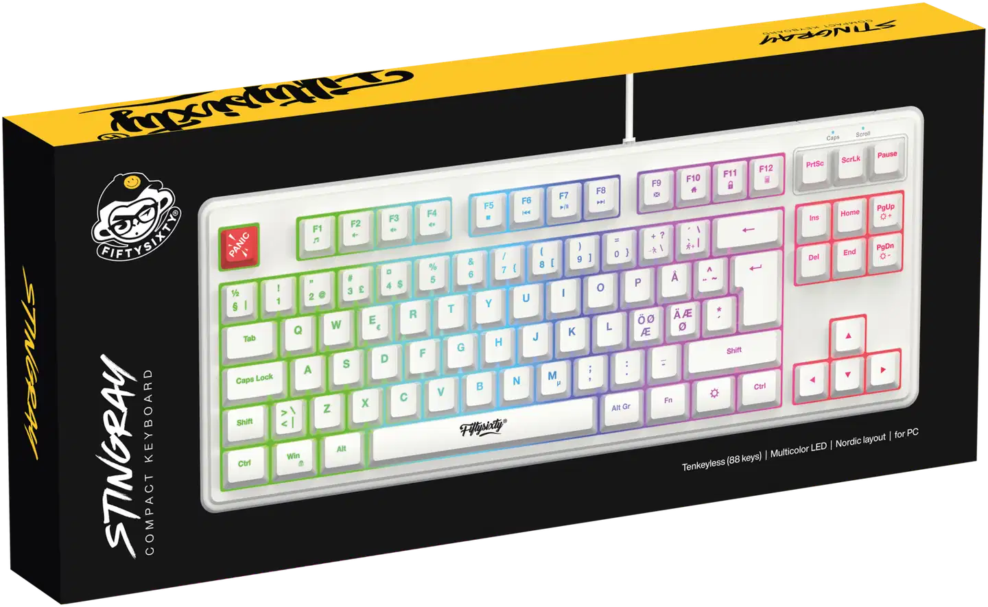 5060 STINGRAY TKL LED Pelinäppäimistö valkoinen - 3
