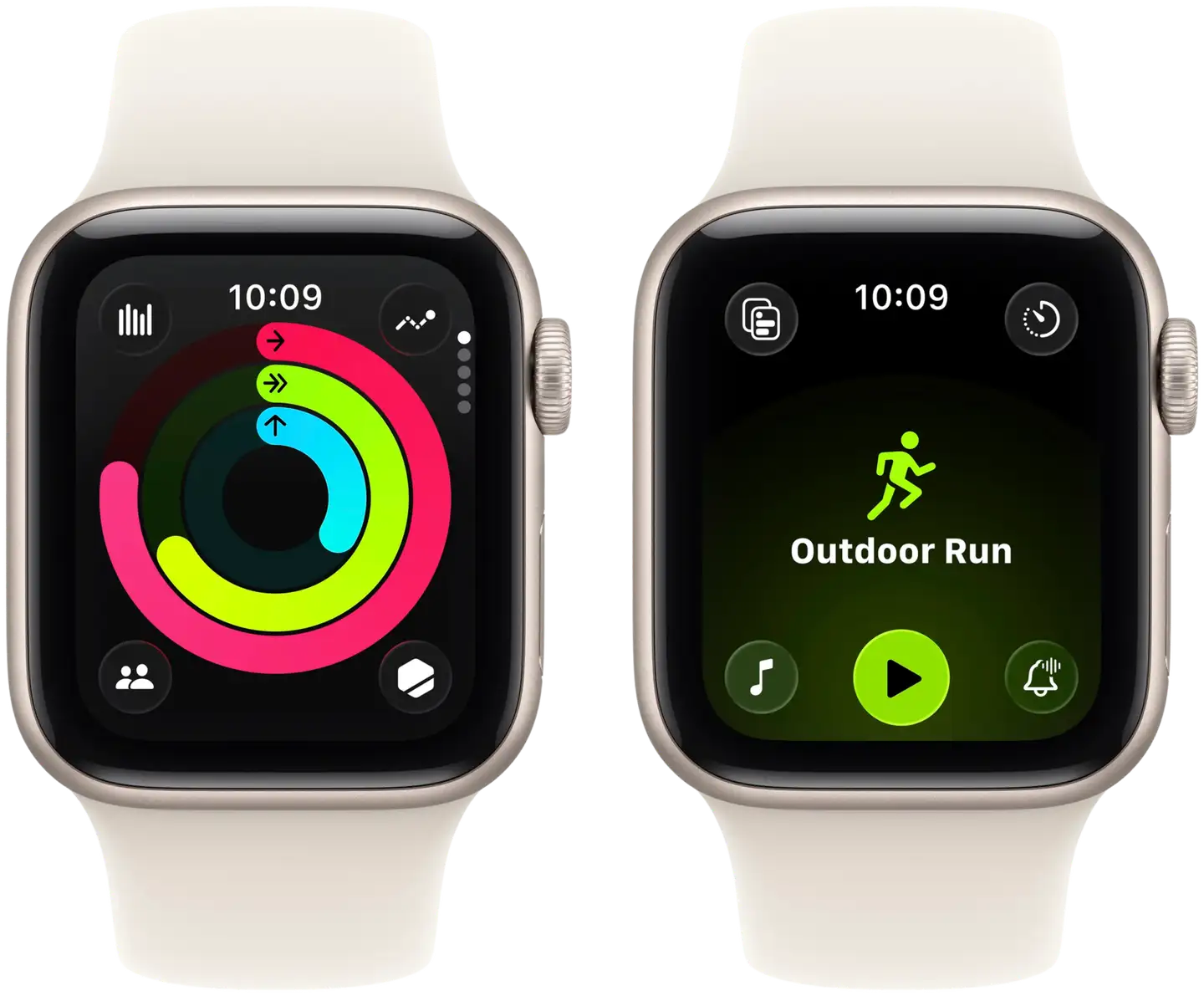 Apple Watch SE 3 GPS 40mm valkoinen alumiinikotelo, valkoinen sport ranneke - M/L - MEH54QN/A - 4