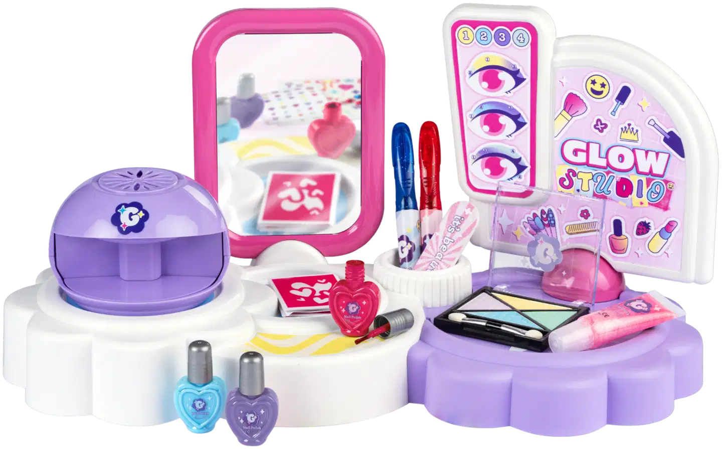 Smoby Glam 3in1 kauneusstudio; meikki-, manikyyri- ja tatuointileikkisetti - 4