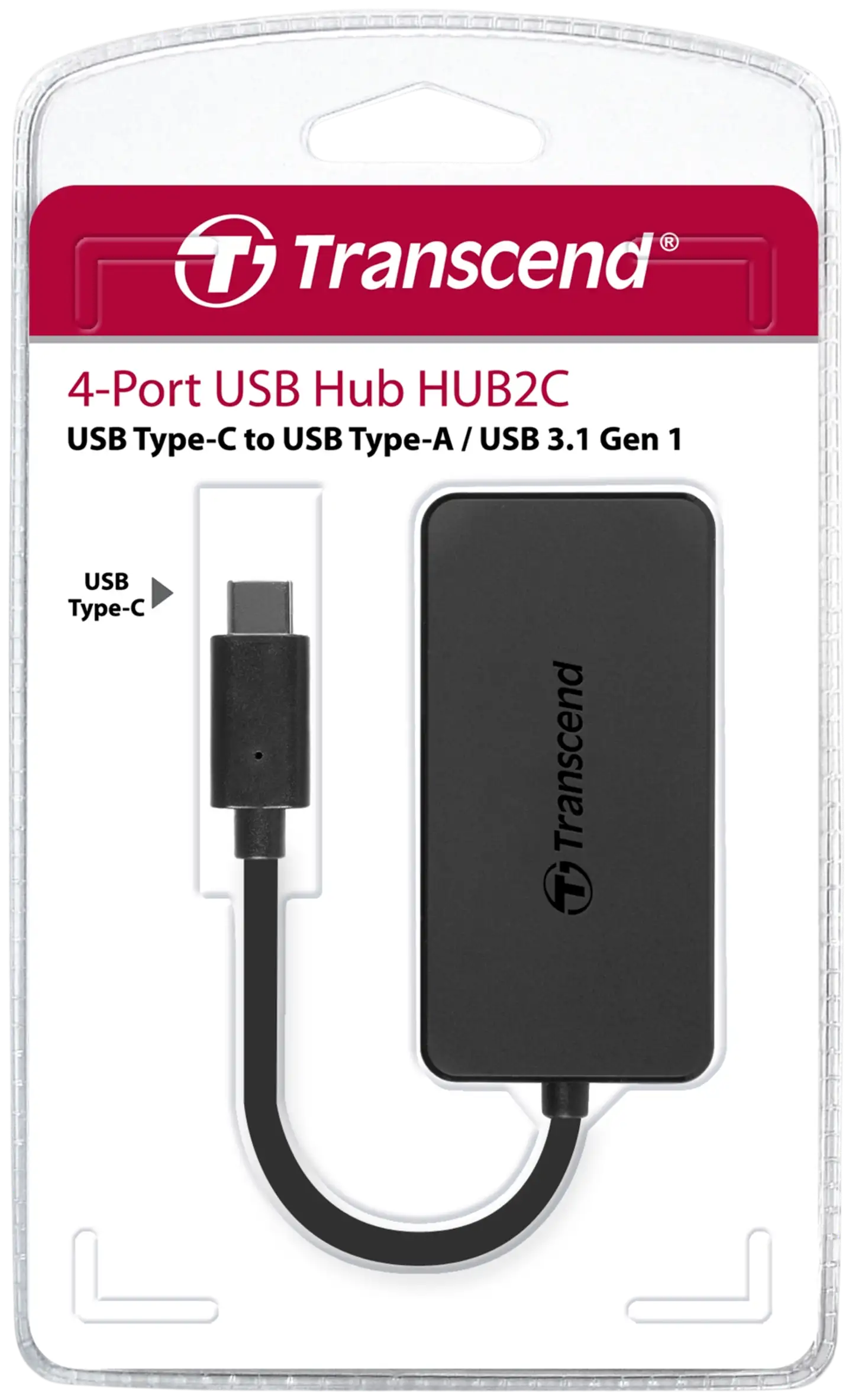 Transcend USB-jakaja TS-HUB2C 1xUSB TYPE-C to 4xUSB-A HUB - 4