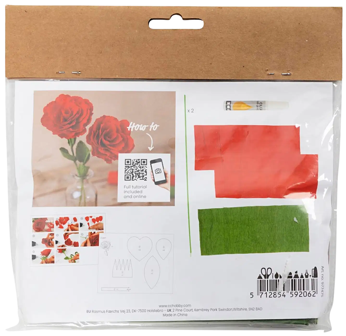 Creativ Company askartelusetti mini kreppipaperi, ruusut - 2