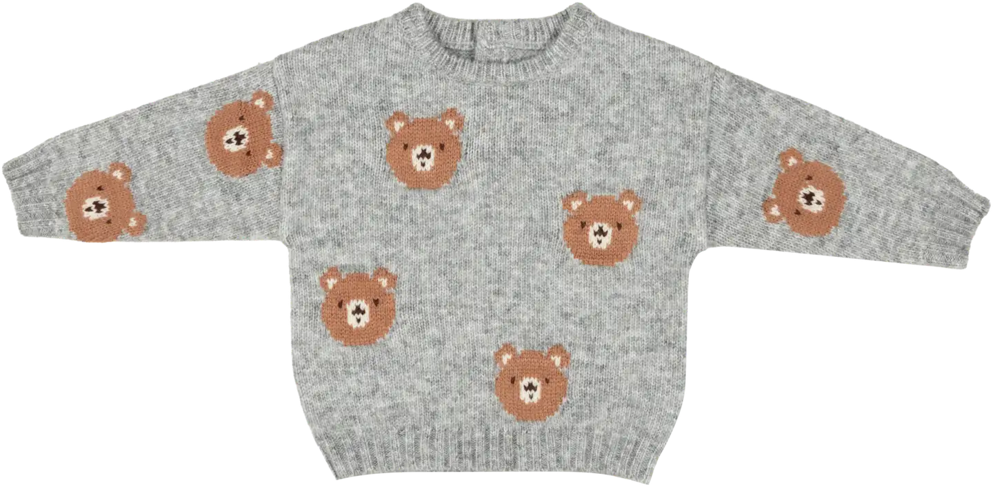TEX BABY vauvojen neulepusero Nalle - GREY CHINE DARK - 1