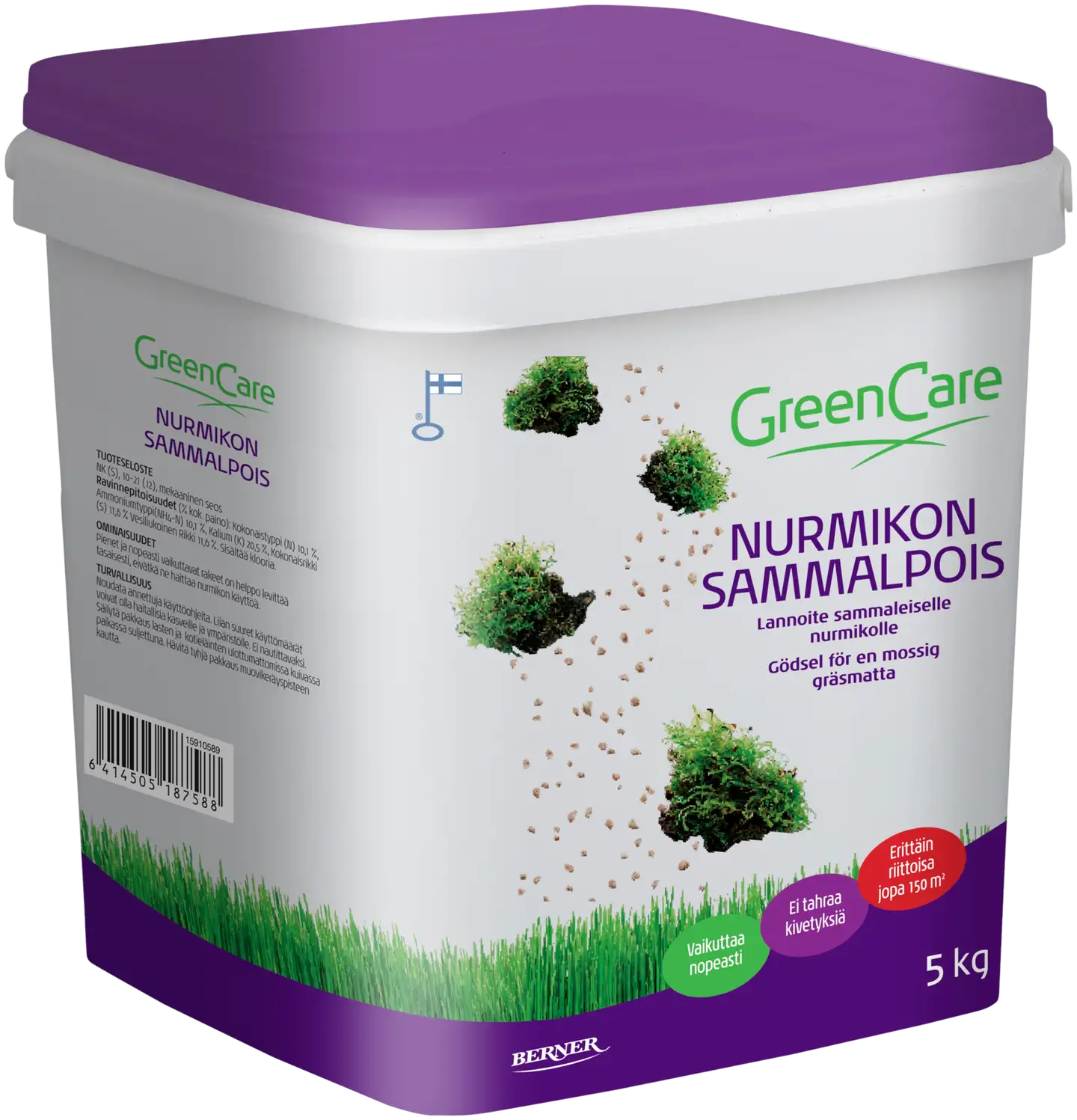 GreenCare Nurmikon Sammal Pois 5kg