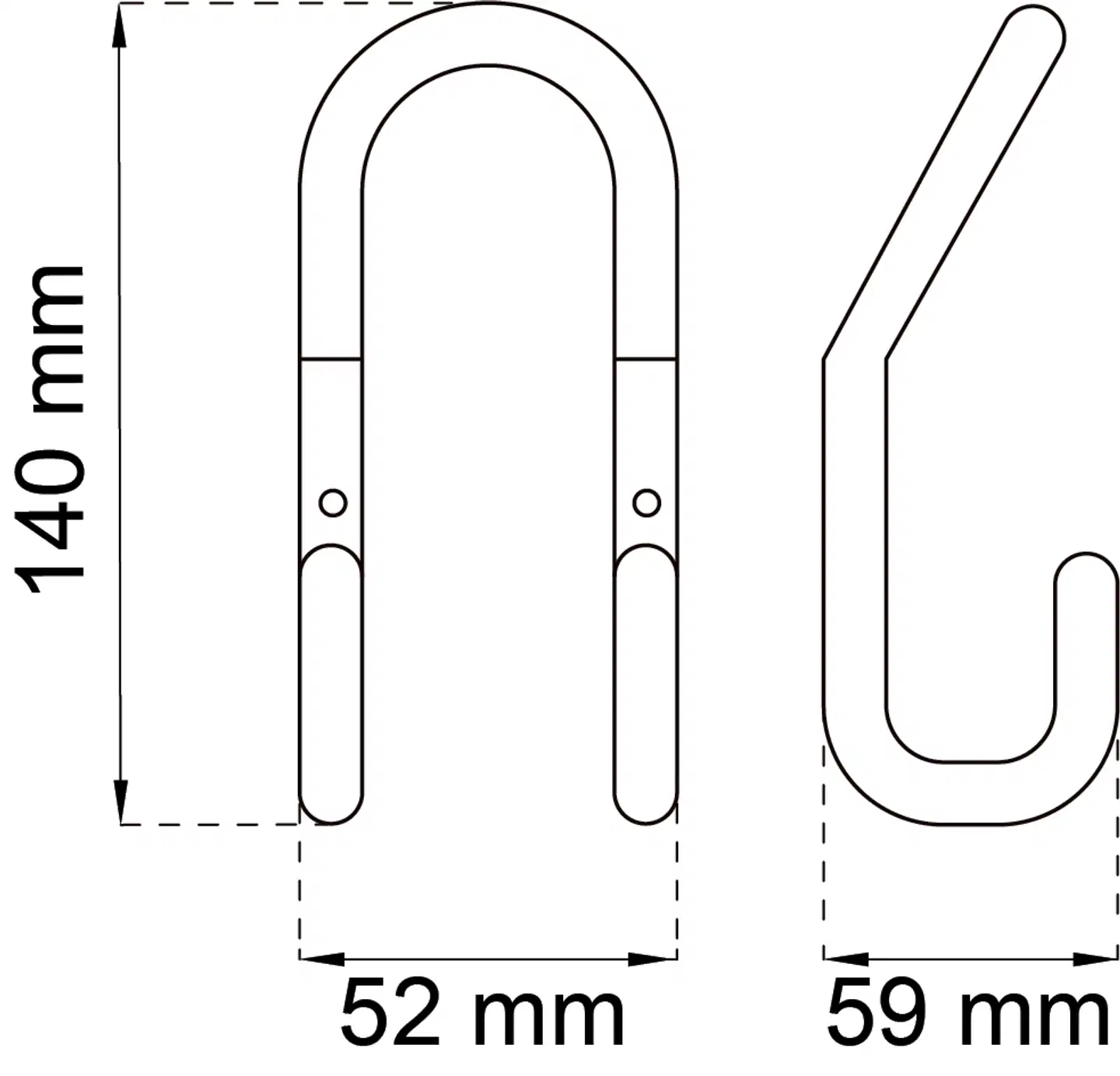 Habo kaksoiskoukku Saturn 140 mm musta - 2