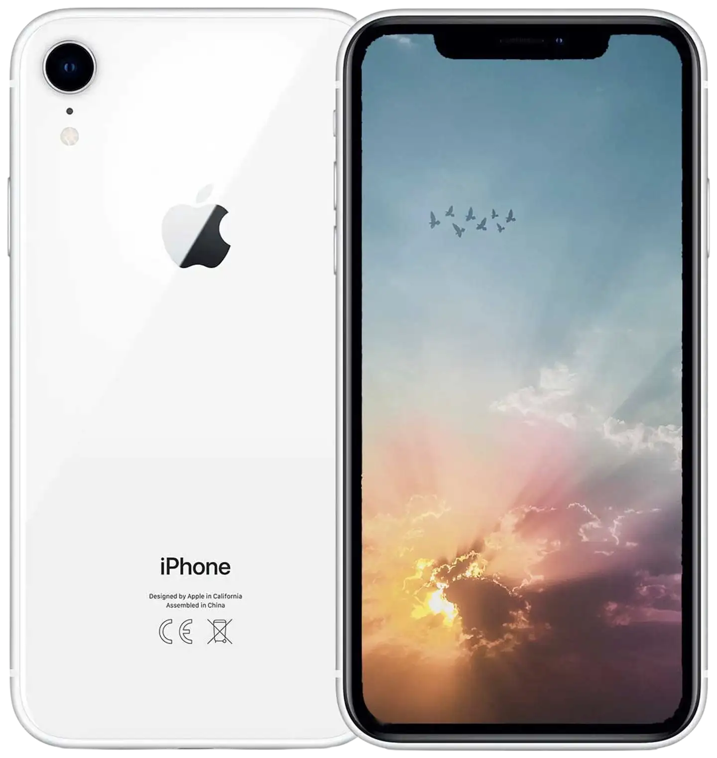 Apple iPhone XR 64GB älypuhelin White, tehdashuollettu, käytetty puhelin