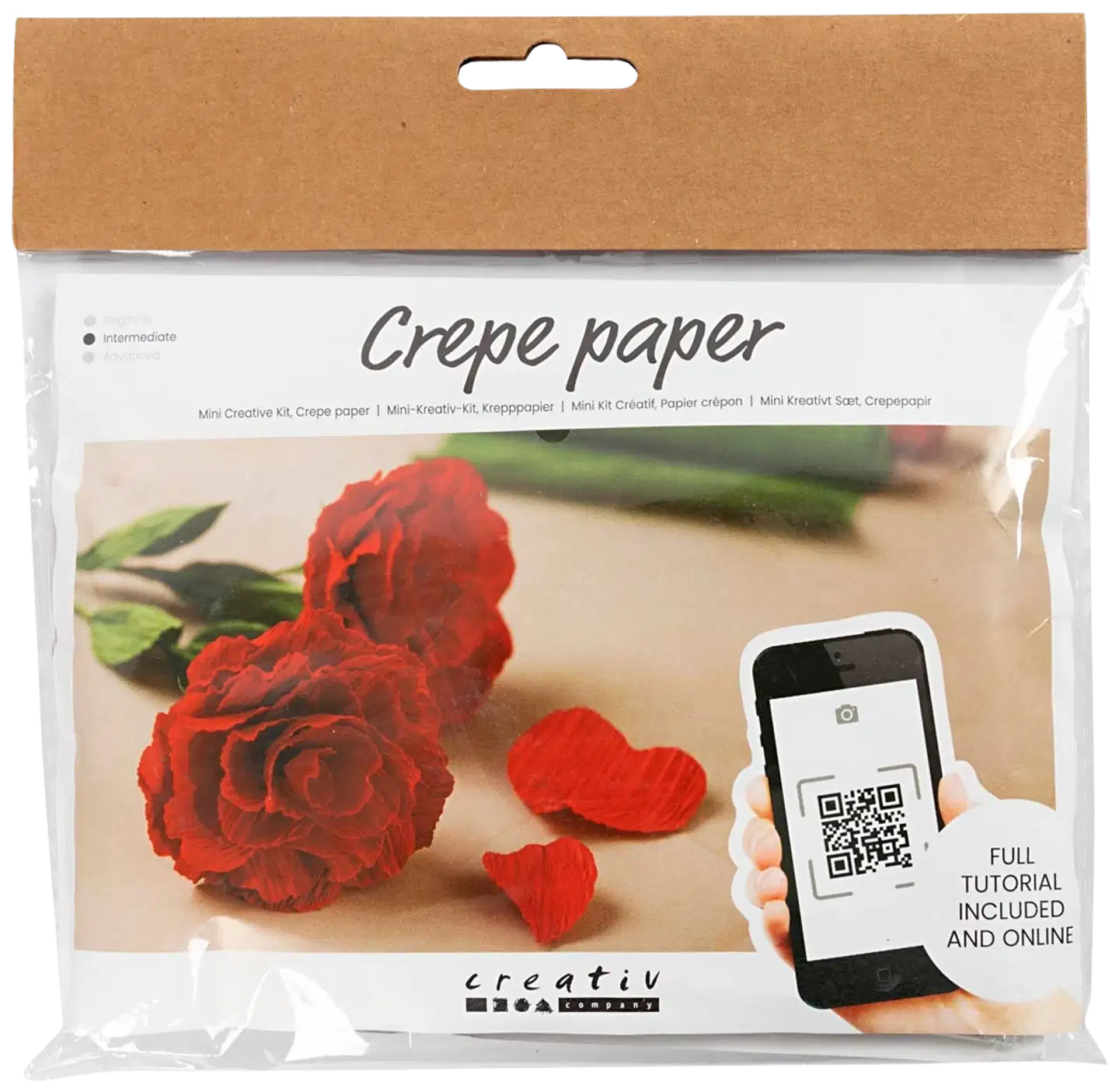 Creativ Company askartelusetti mini kreppipaperi, ruusut - 1