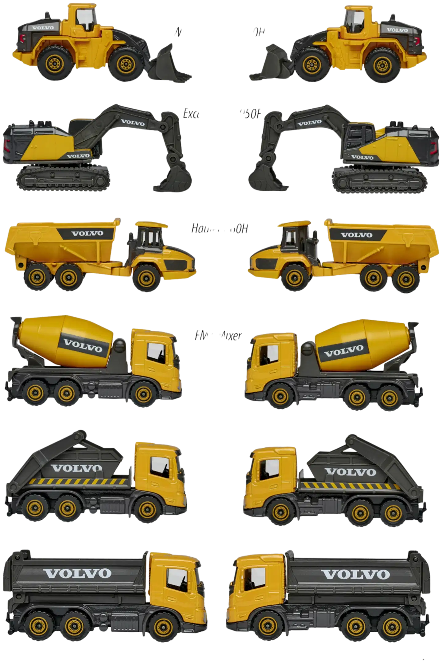 Majorette Volvo Premium työmaa-ajoneuvot, die-cast, 7,5 cm, lajitelma, myydään yksittäin - 6