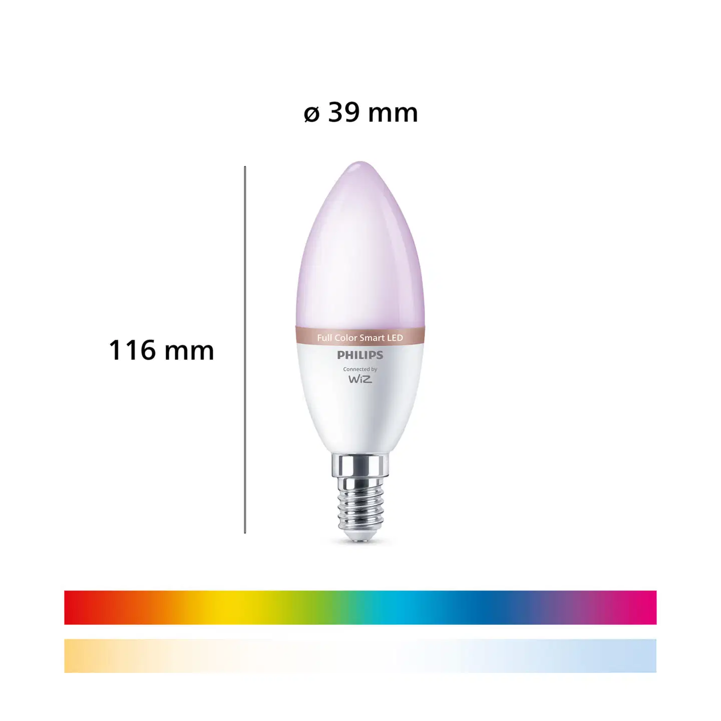 Philips Smart Lighting LED-filamenttilamppu 5W C37 E14 2200-6500K 470lm RGB 2 kpl - 3
