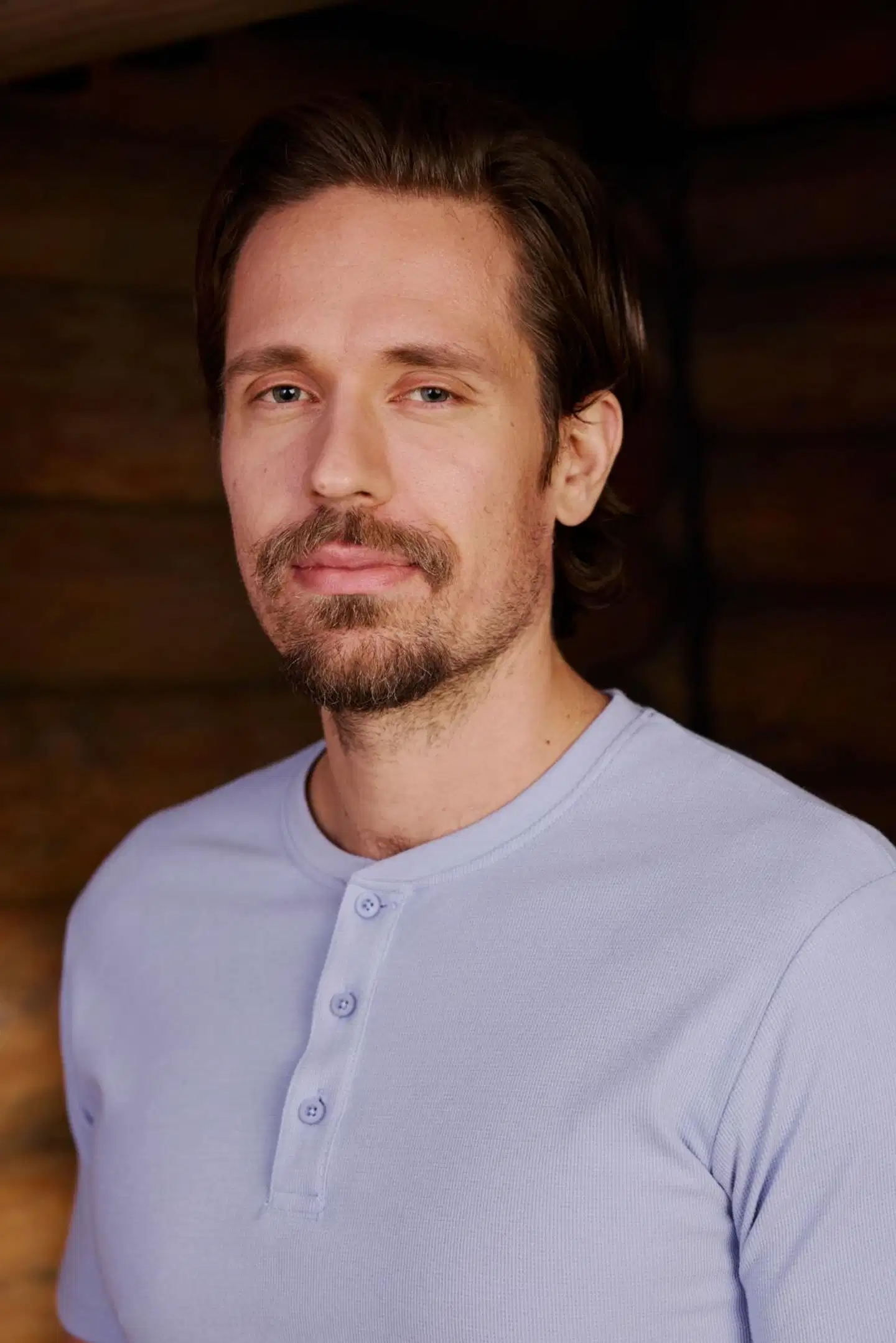 Reino&Aino miesten Henley T-paita Reino - Light Blue - 6