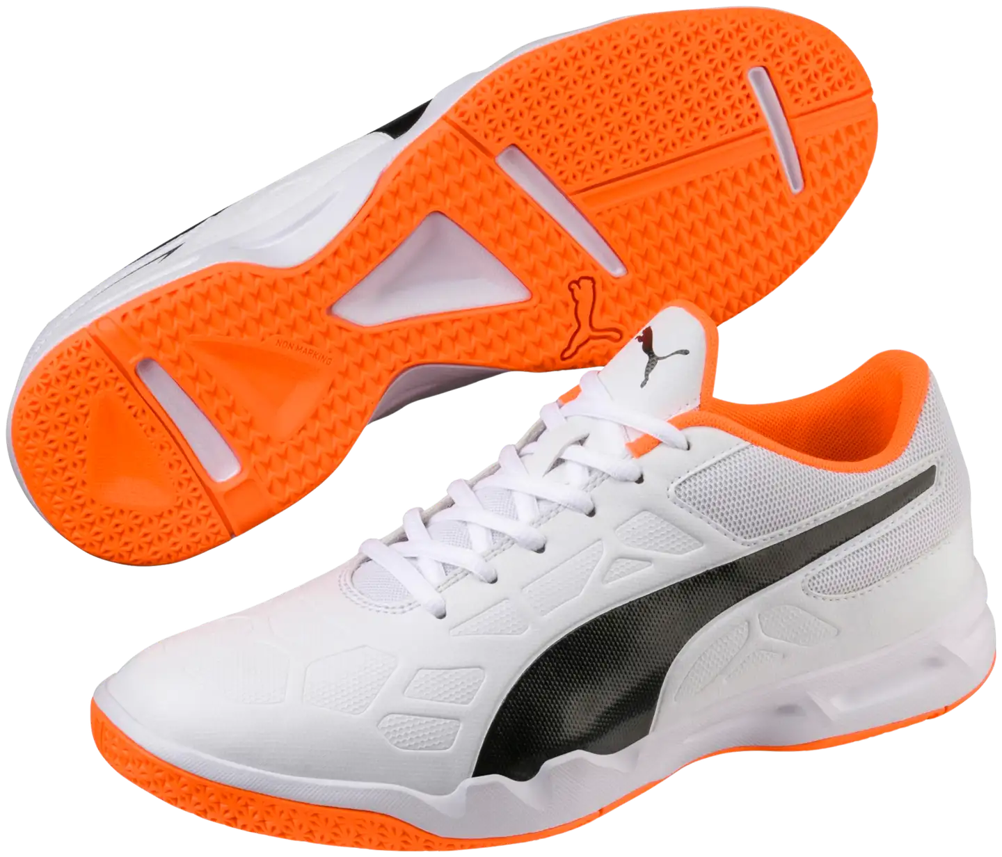 Puma miesten sisäpelikengät Tenaz - Puma White-Puma Black-Orange