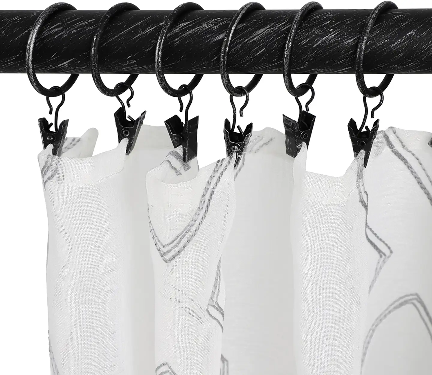 Ihanin verhorenkaat nipistimellä mustakulta 32/38 mm 10kpl/pss - 3