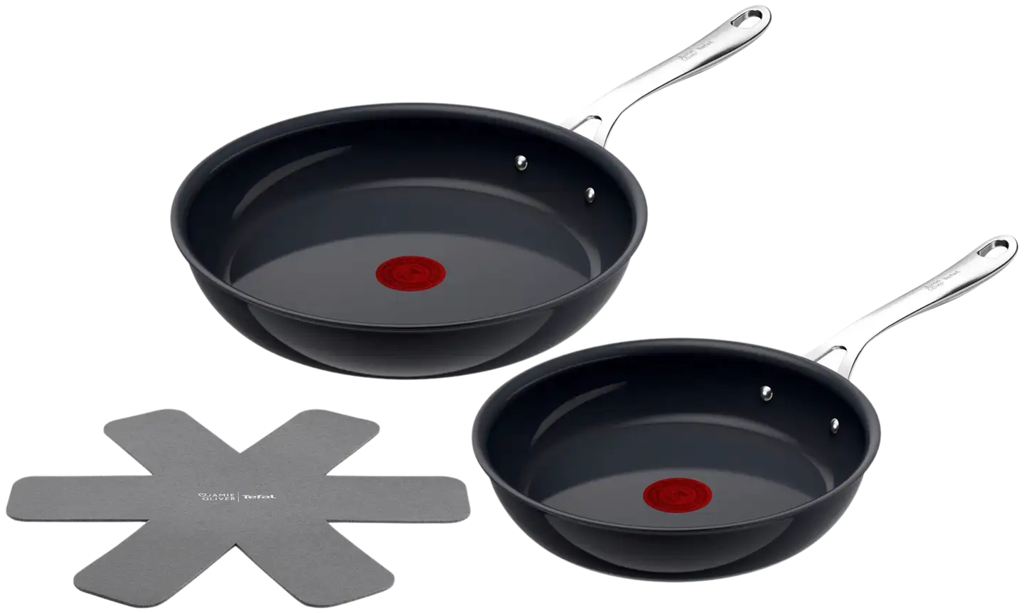 Tefal Jamie Oliver Enjoy pannusetti 24 + 28 cm + pannusuoja C471S255 - 1