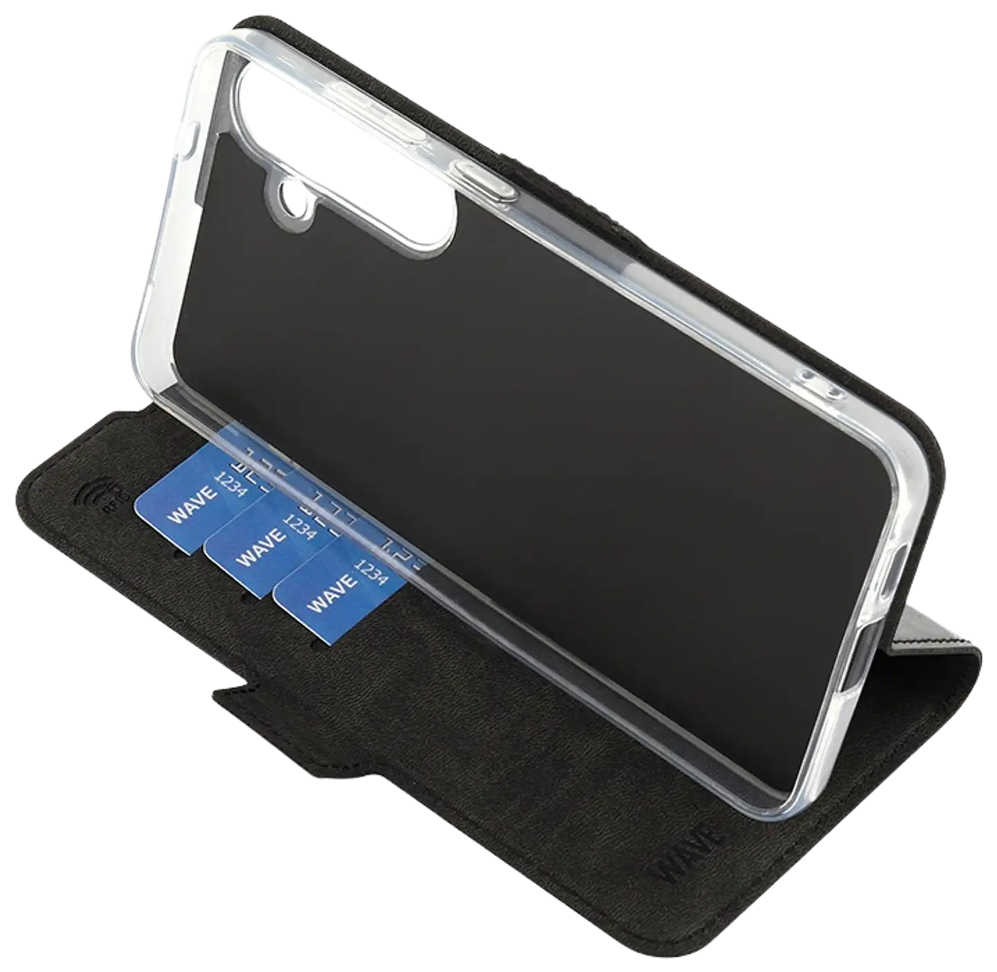 Wave Book Case, Samsung Galaxy S24 +, Musta - 5