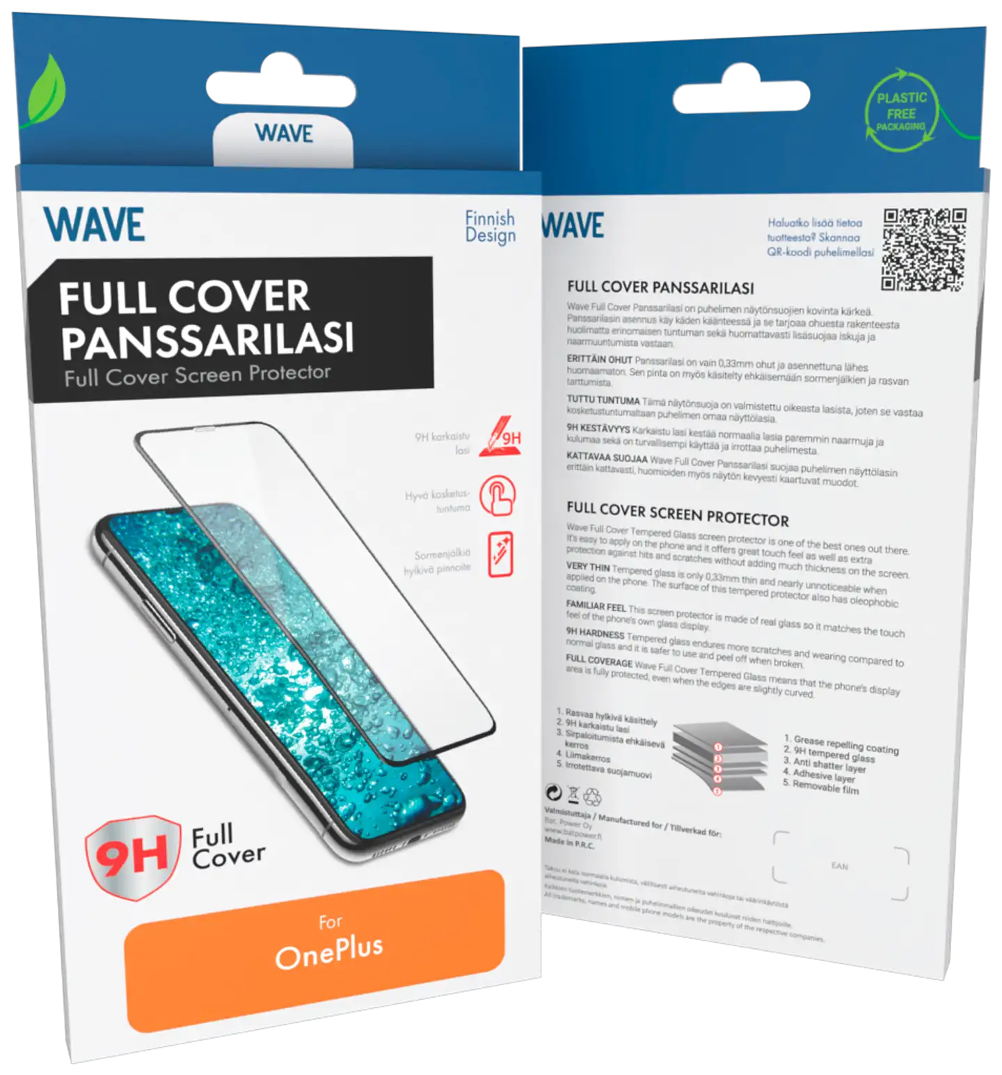 Wave Full Cover Panssarilasi, OnePlus Nord CE 5 5G, Musta Kehys
