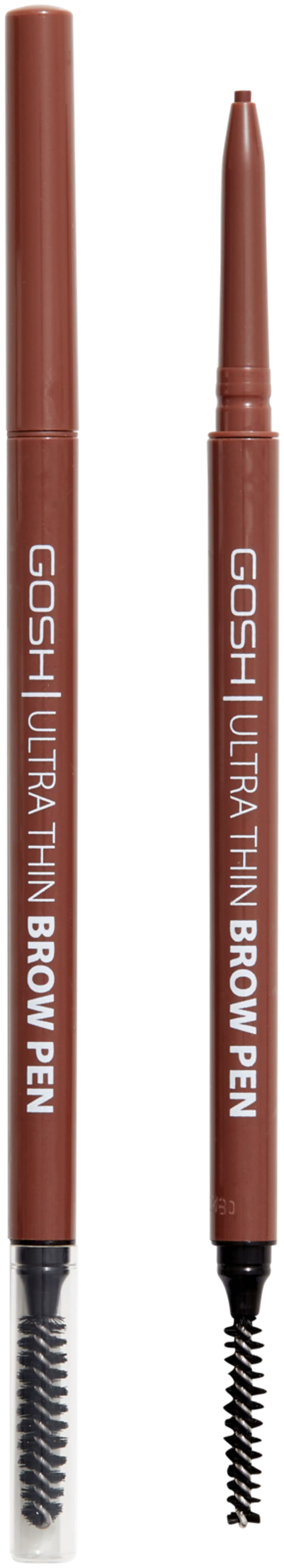 Gosh Ultra Thin Brow Pen 002 Greybrown -kulmakynä 0,09g - Brown - 1