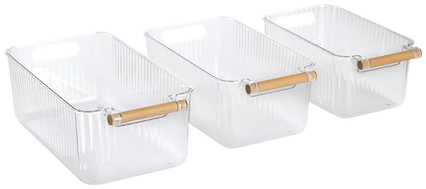 Zeller säilytyslaatikko bambukahvalla 3 kpl - 1