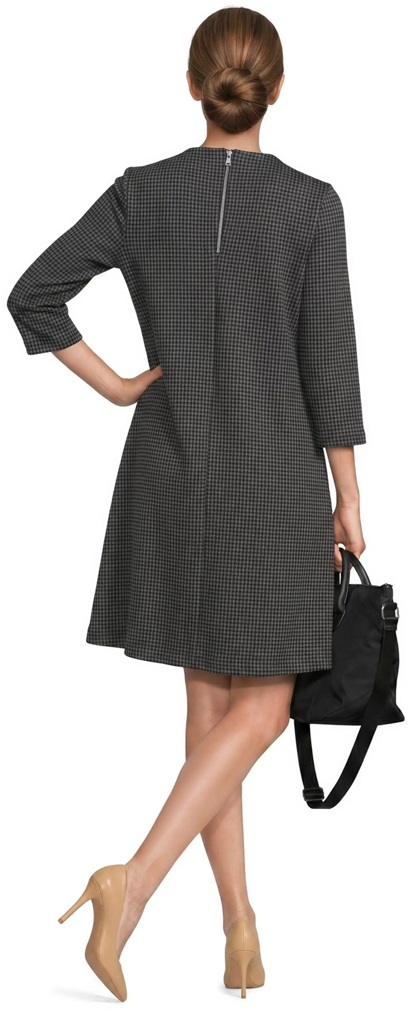 London Fog naisten jacquard-mekko 218L263307 - black grey aop - 3
