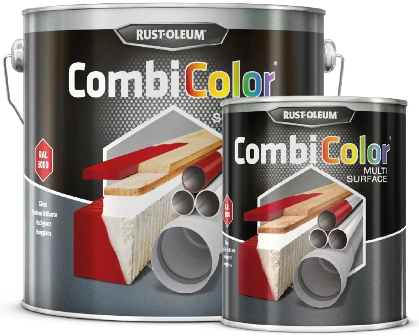 Rust-Oleum Combicolor Multisurface 2,5L musta kiiltävä - 1