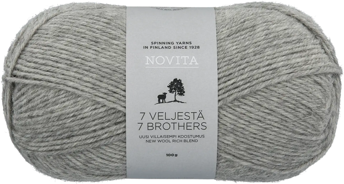 Novita lanka 7 Veljestä 100 g kivi 043 - 1